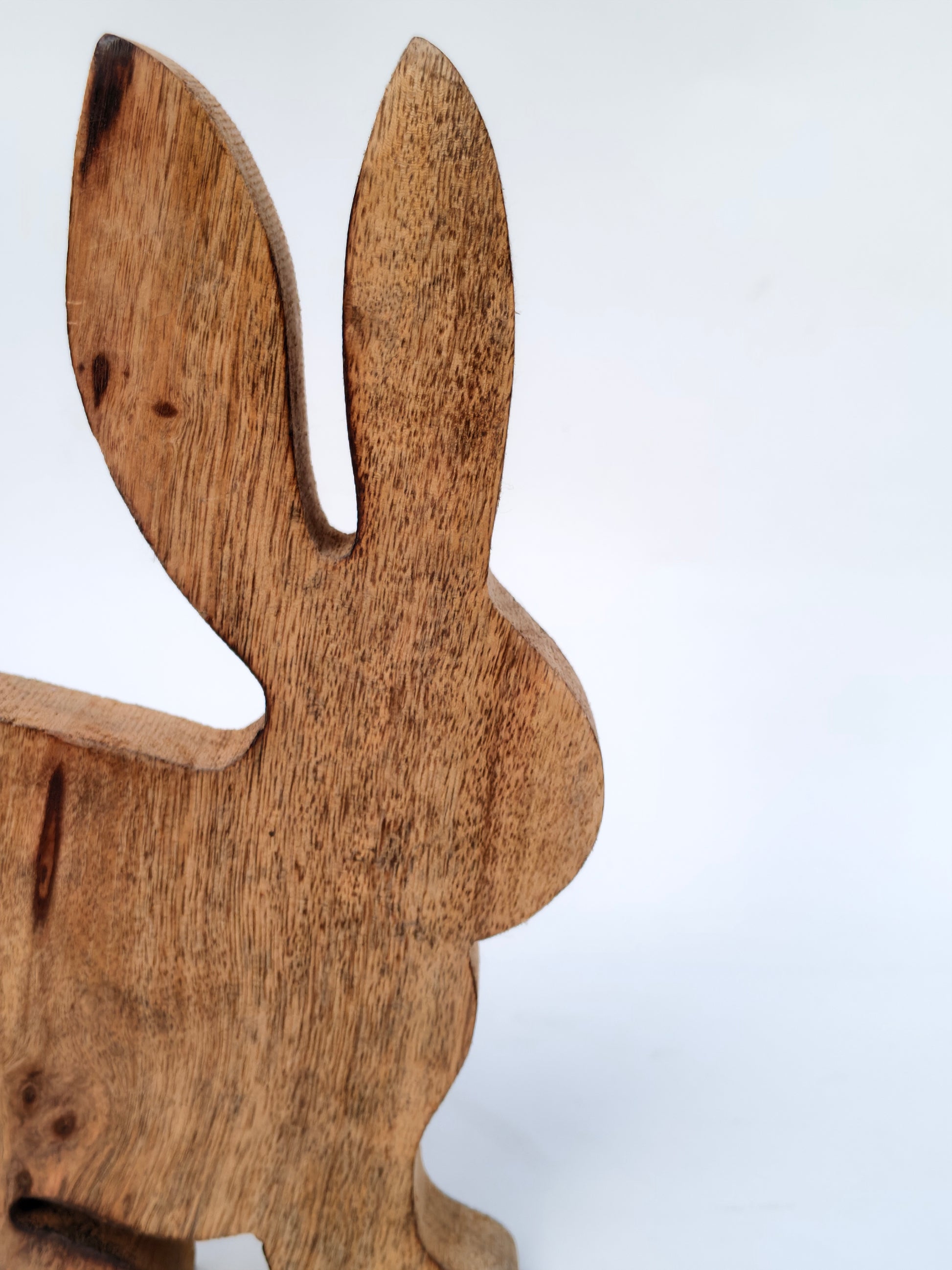 Handcrafted Wooden Bunny Figurine – Rustic Standing Rabbit Décor
