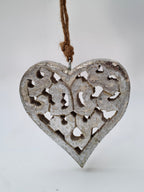 Silver Heart Hanging Ornament