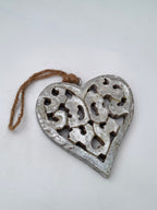 Silver Heart Hanging Ornament