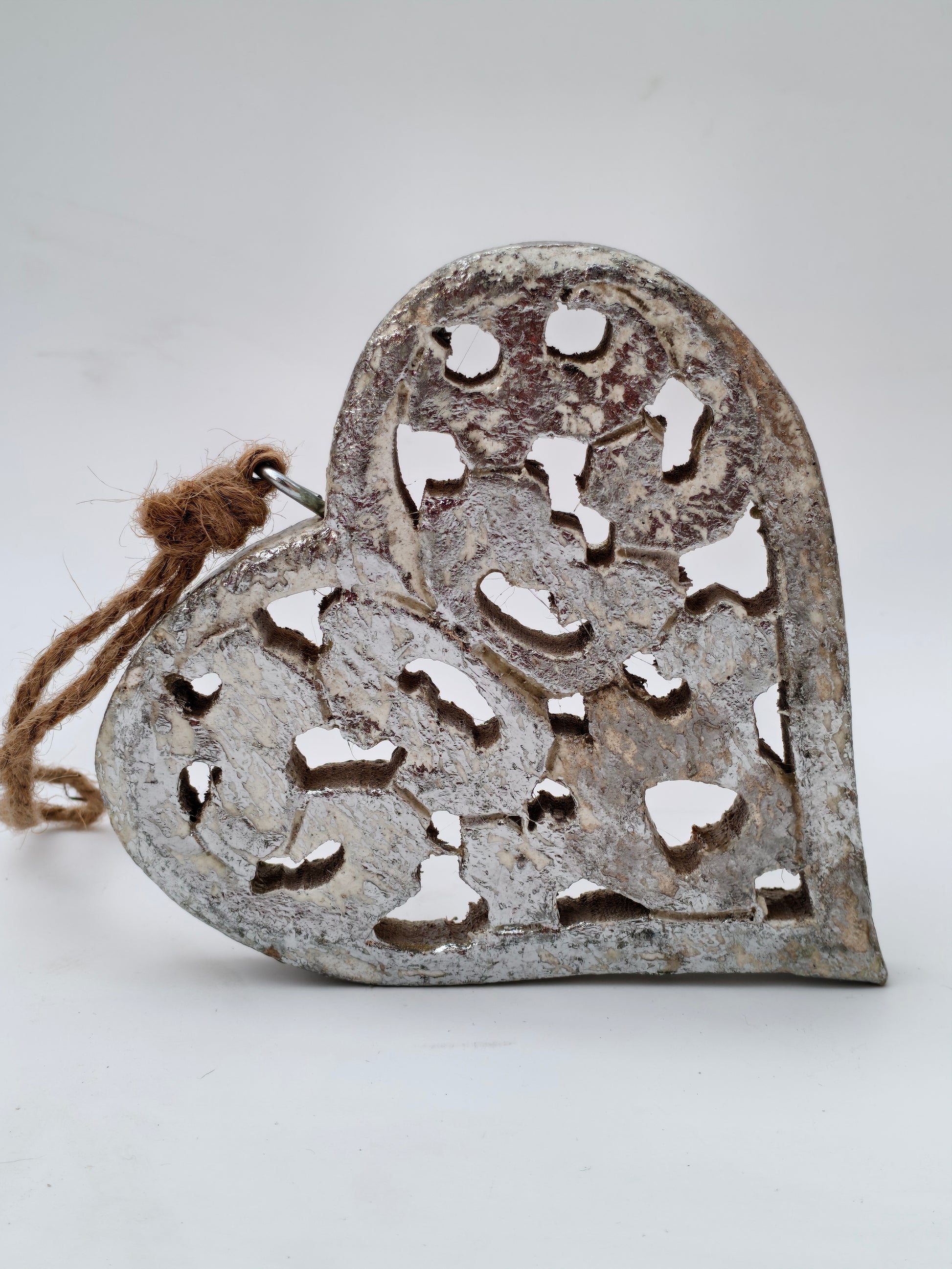 Silver Heart Hanging Ornament