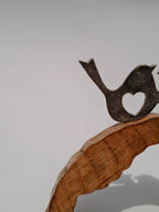 Wooden Lovebirds Figurine on Stand
