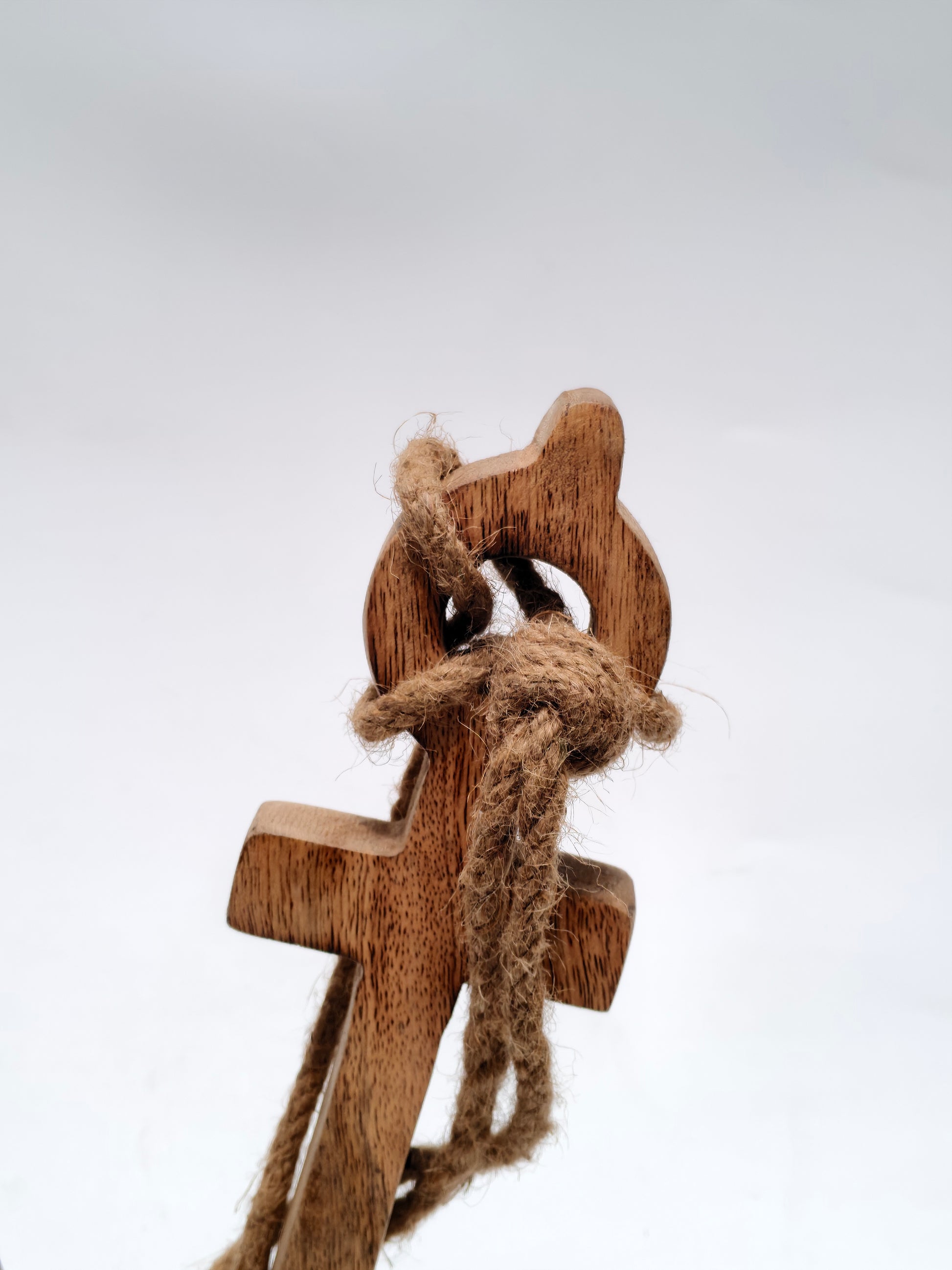 Handcrafted Wooden Anchor with Rope – Nautical Home Décor