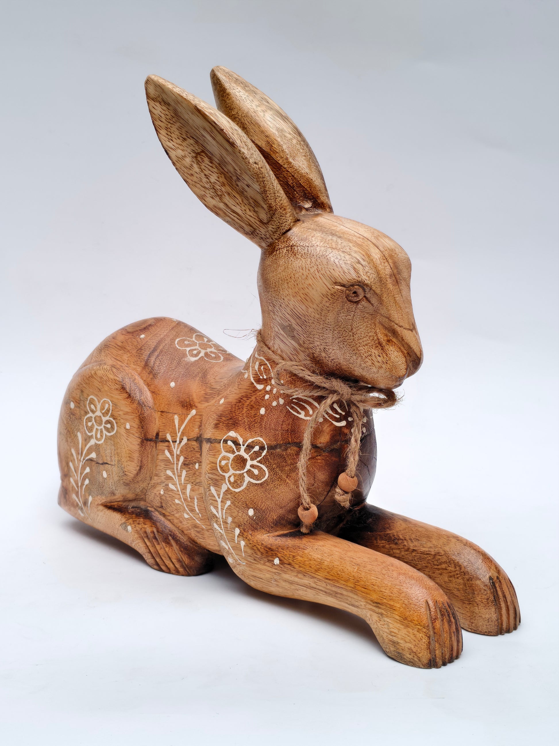 Handcrafted Wooden Rabbit Figurine for Home Decor & Gifting