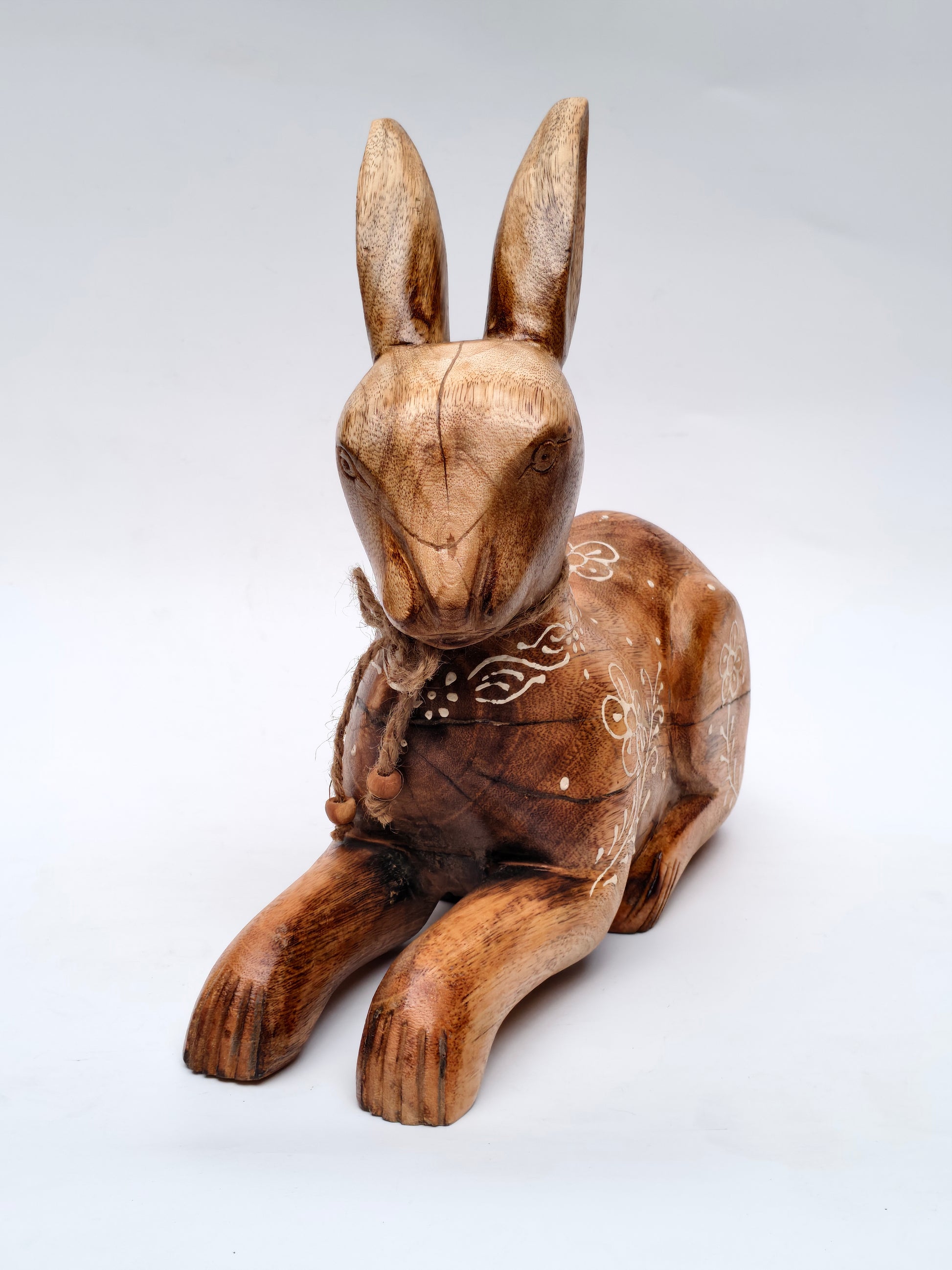 Handcrafted Wooden Rabbit Figurine for Home Decor & Gifting