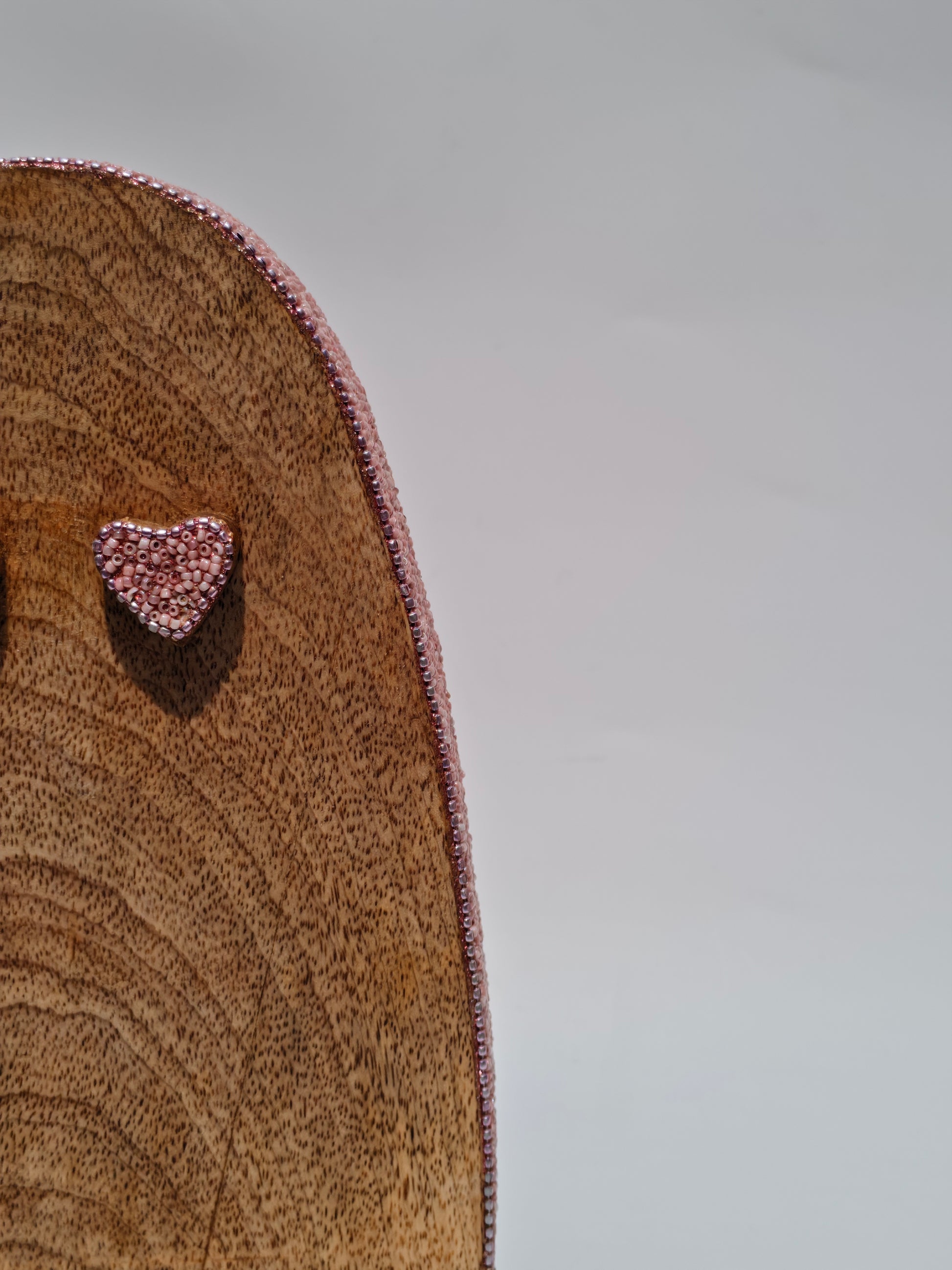 Handcrafted Wooden Ghost Decor with Pink Glitter Accents| Spooky Cute Decoration