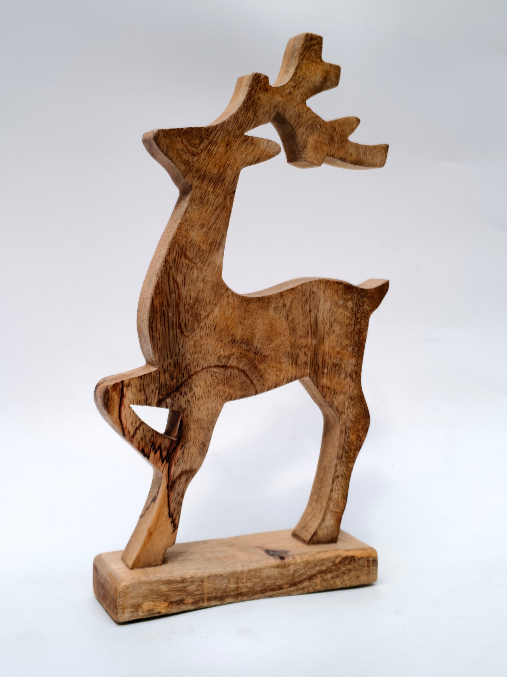 Handcrafted Wooden Reindeer Figurine – Rustic Holiday & Home Decor