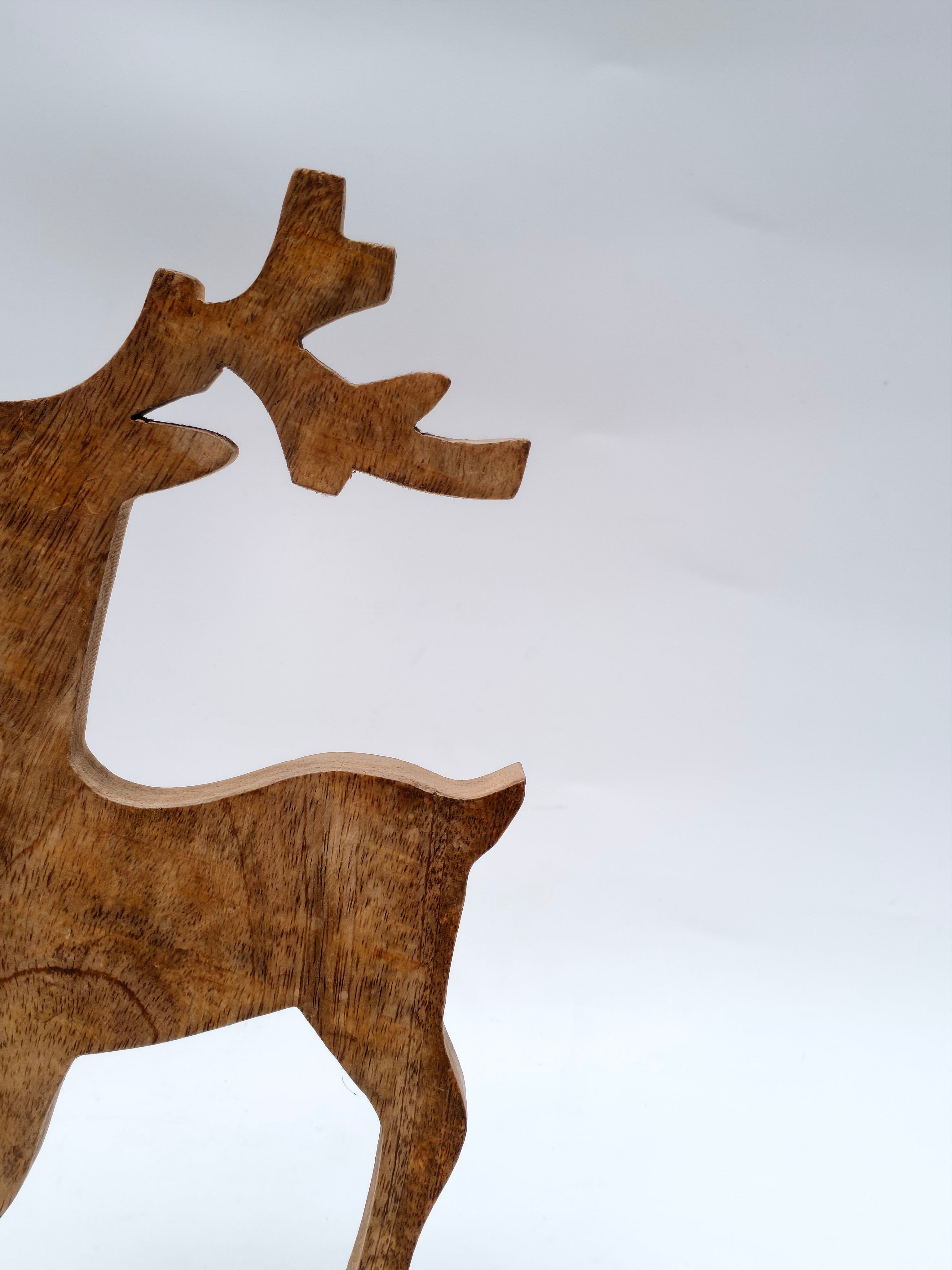 Wooden Reindeer Figurine
