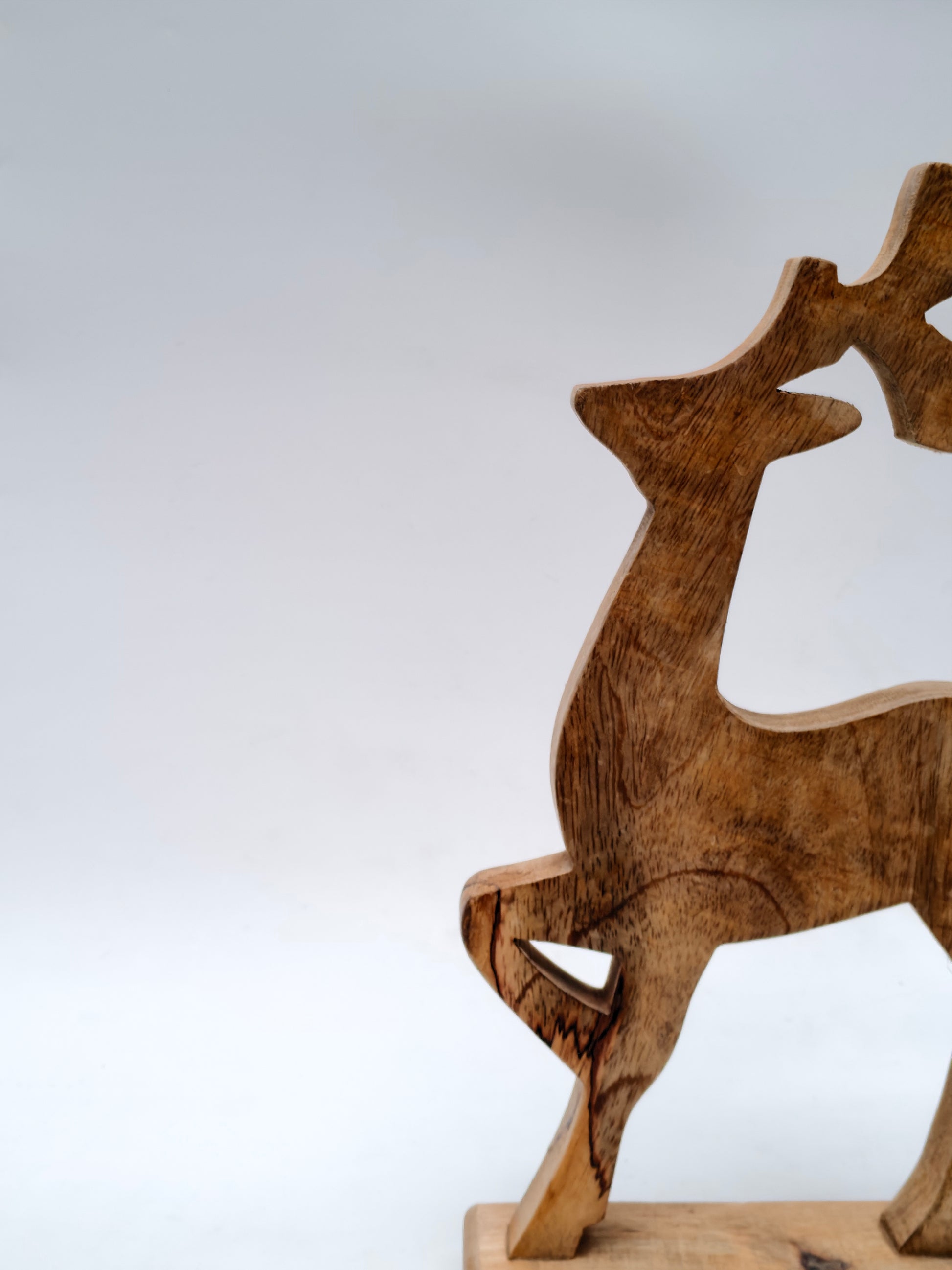 Handcrafted Wooden Reindeer Figurine – Rustic Holiday & Home Decor