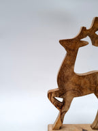 Wooden Reindeer Figurine