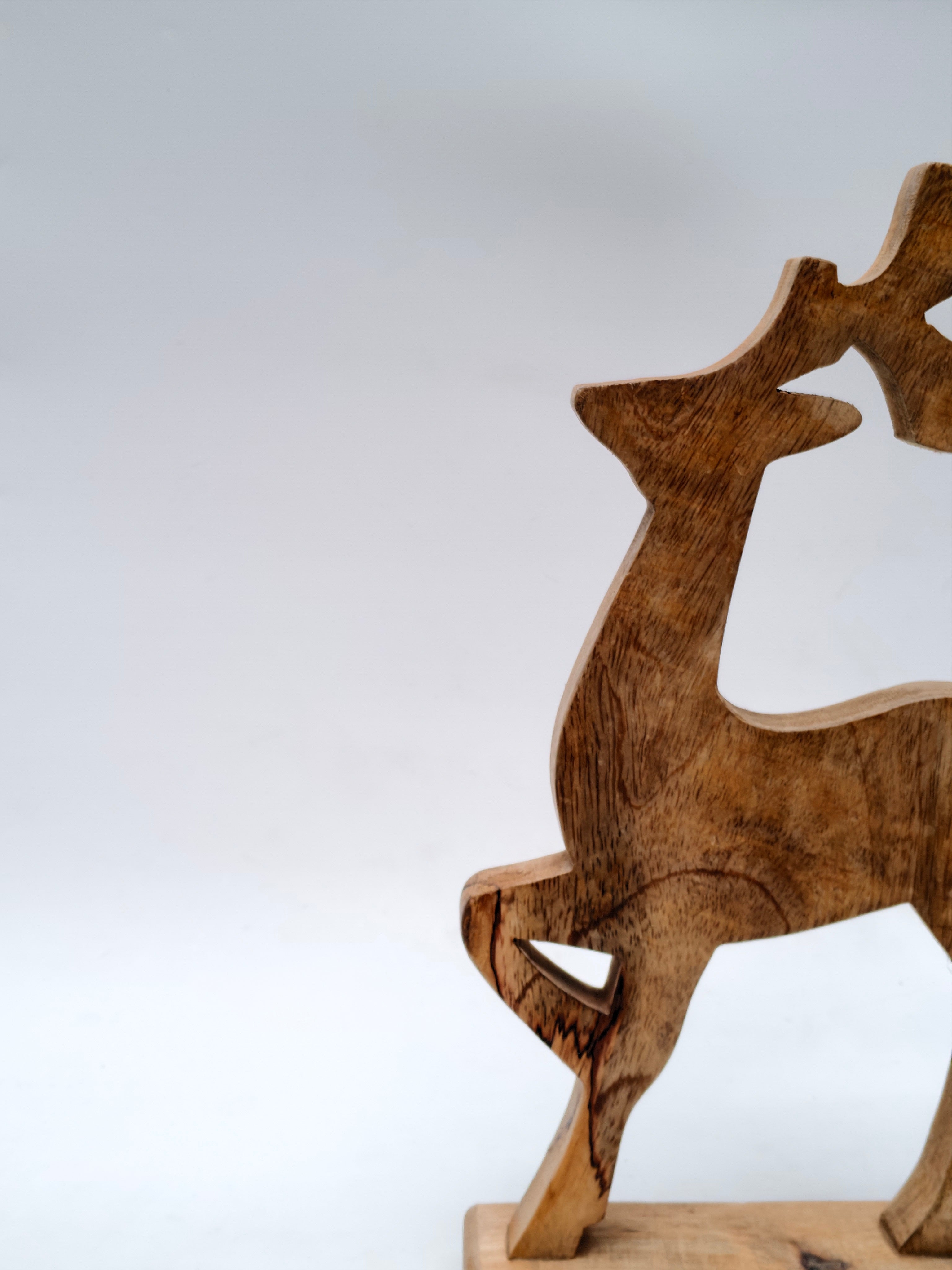 Wooden Reindeer Figurine