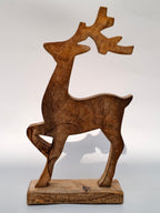 Wooden Reindeer Figurine