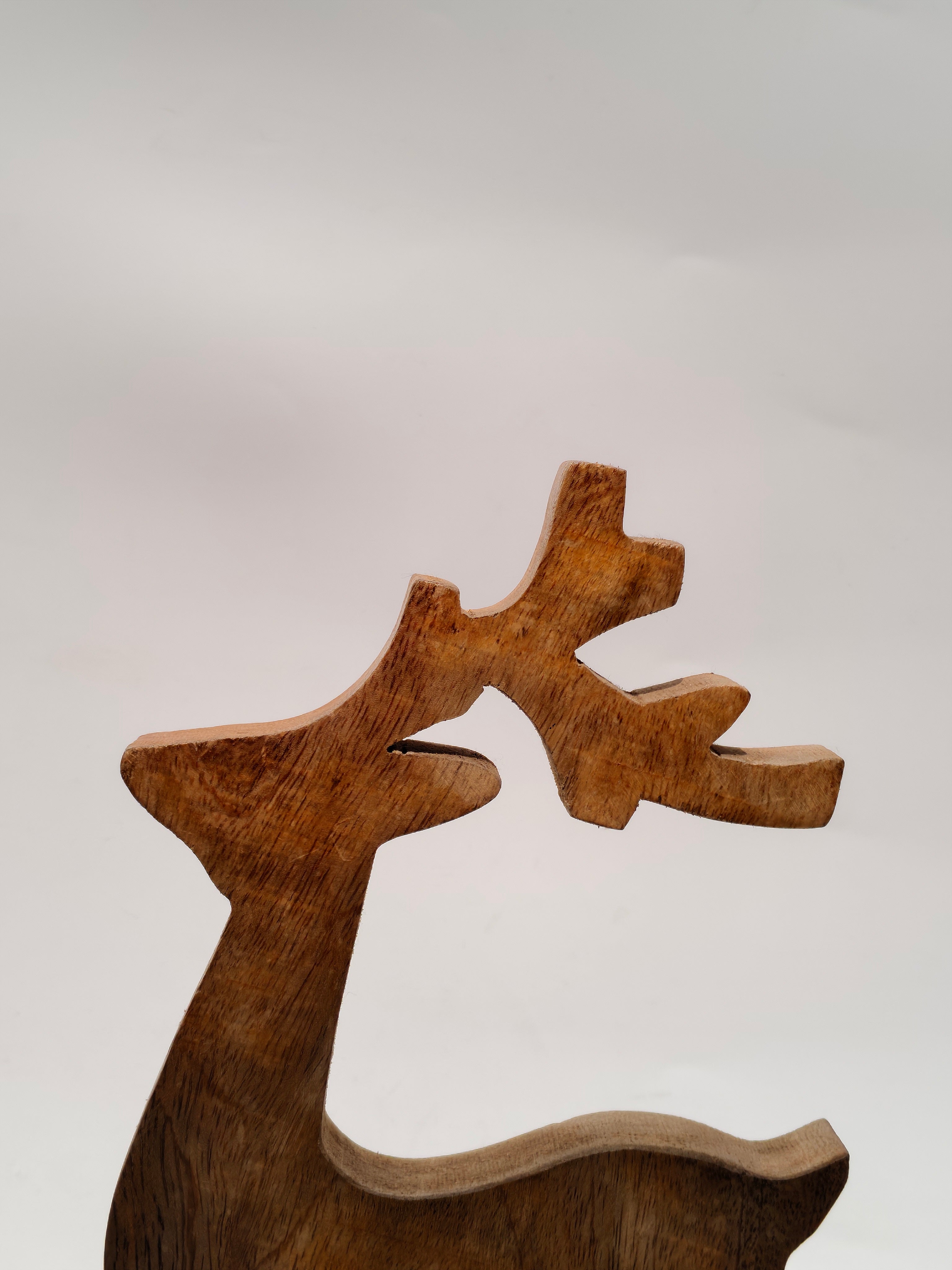 Wooden Reindeer Figurine