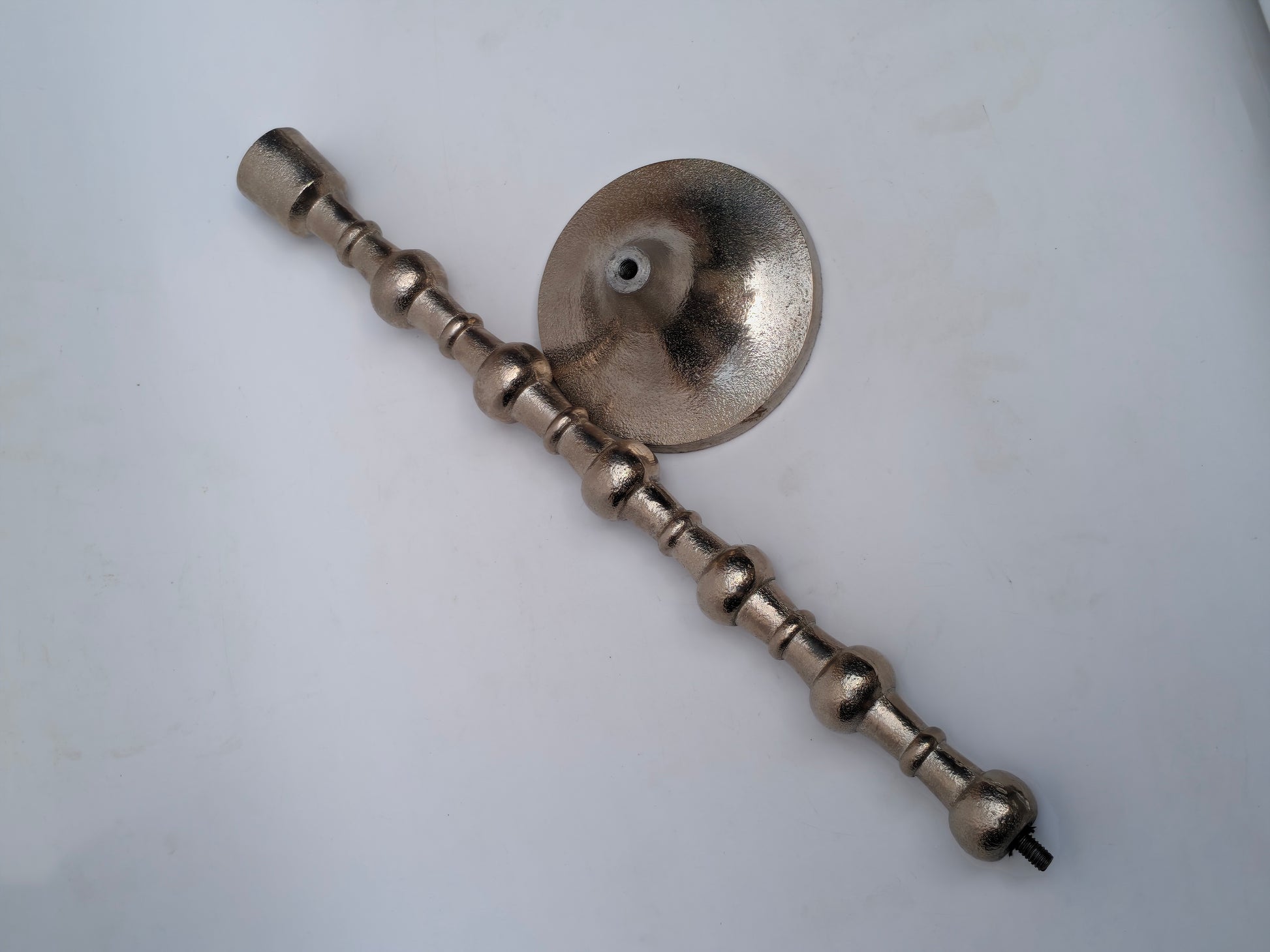 Tall Metallic Candle Holder – Antique Silver Finish