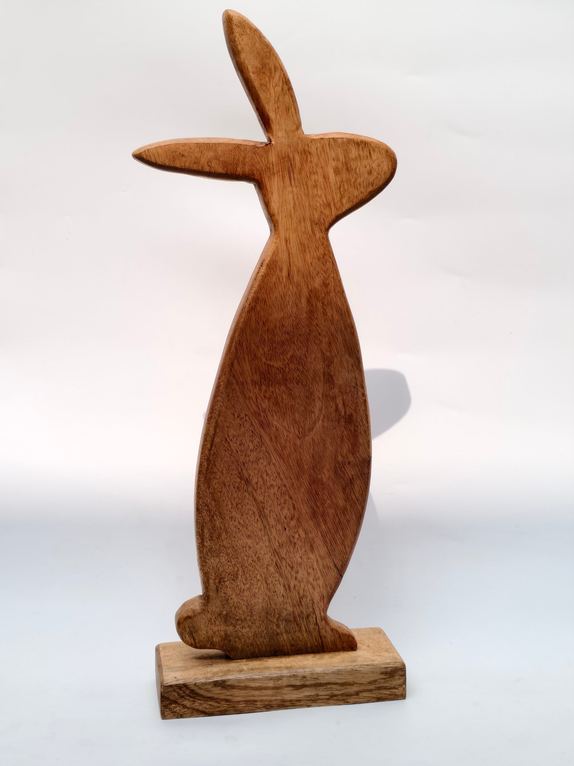 Tall Wooden Bunny Figurine – Handcrafted Rustic Home Decor