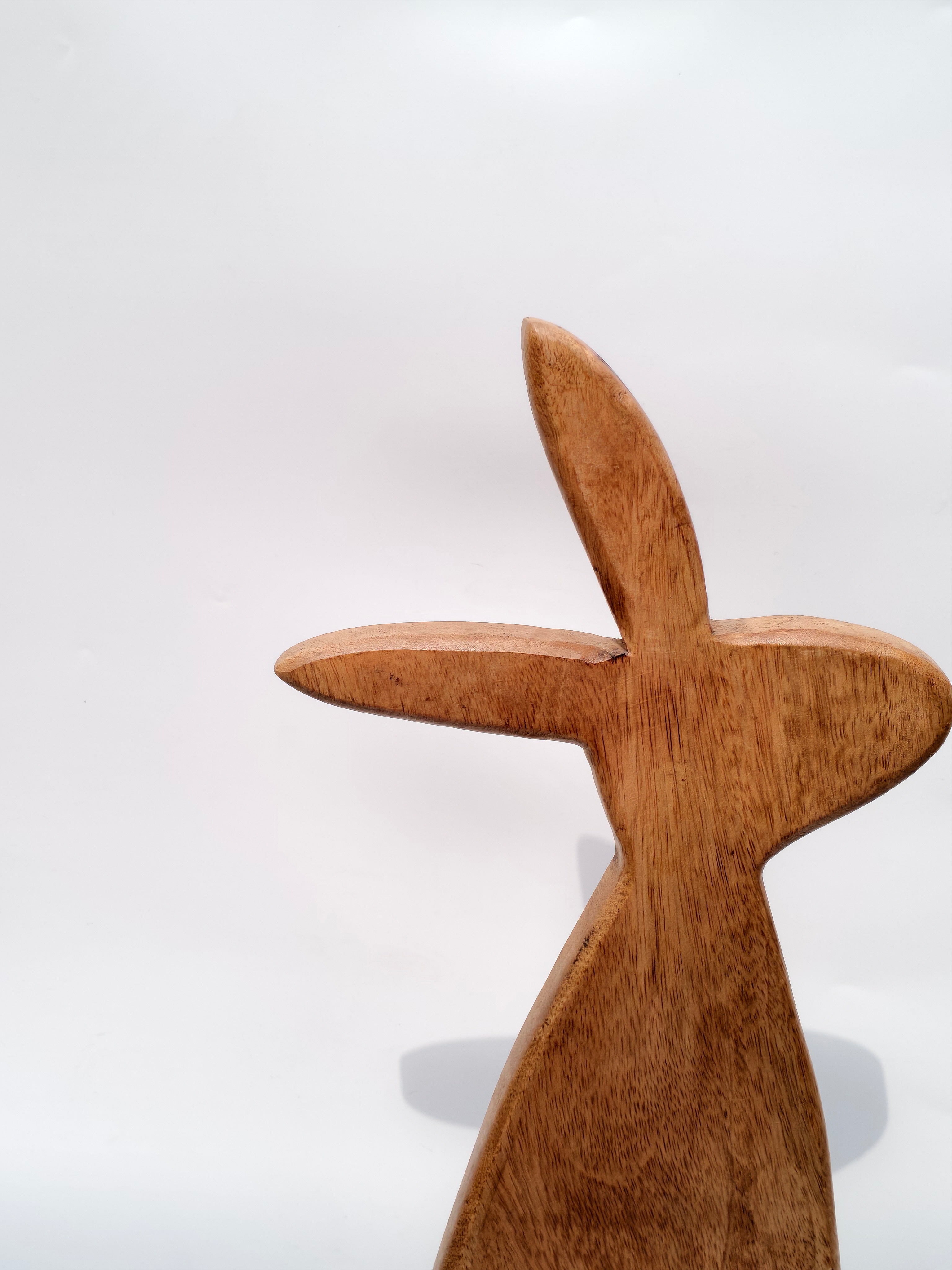 Tall Wooden Bunny Figurine