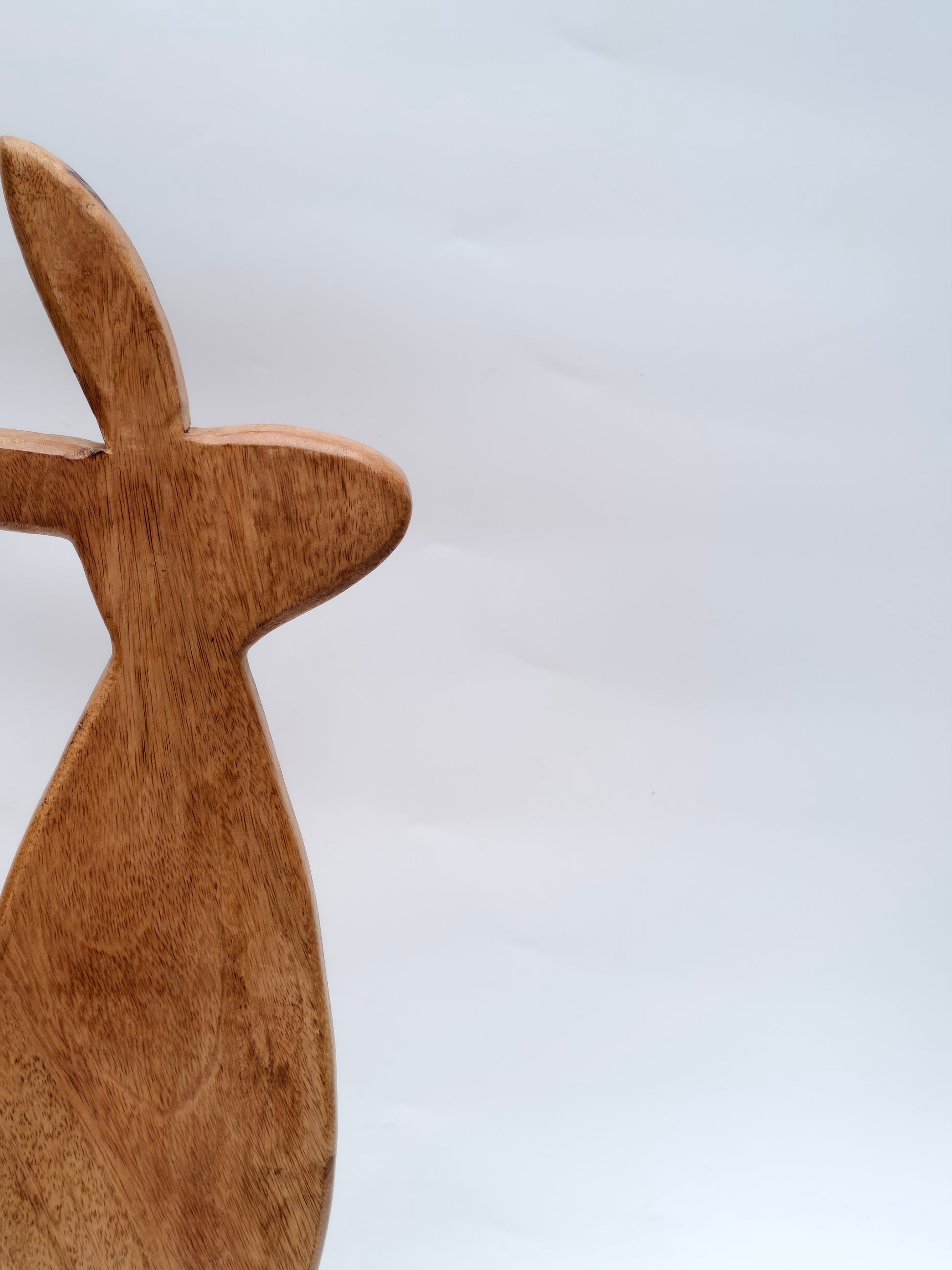 Tall Wooden Bunny Figurine – Handcrafted Rustic Home Decor