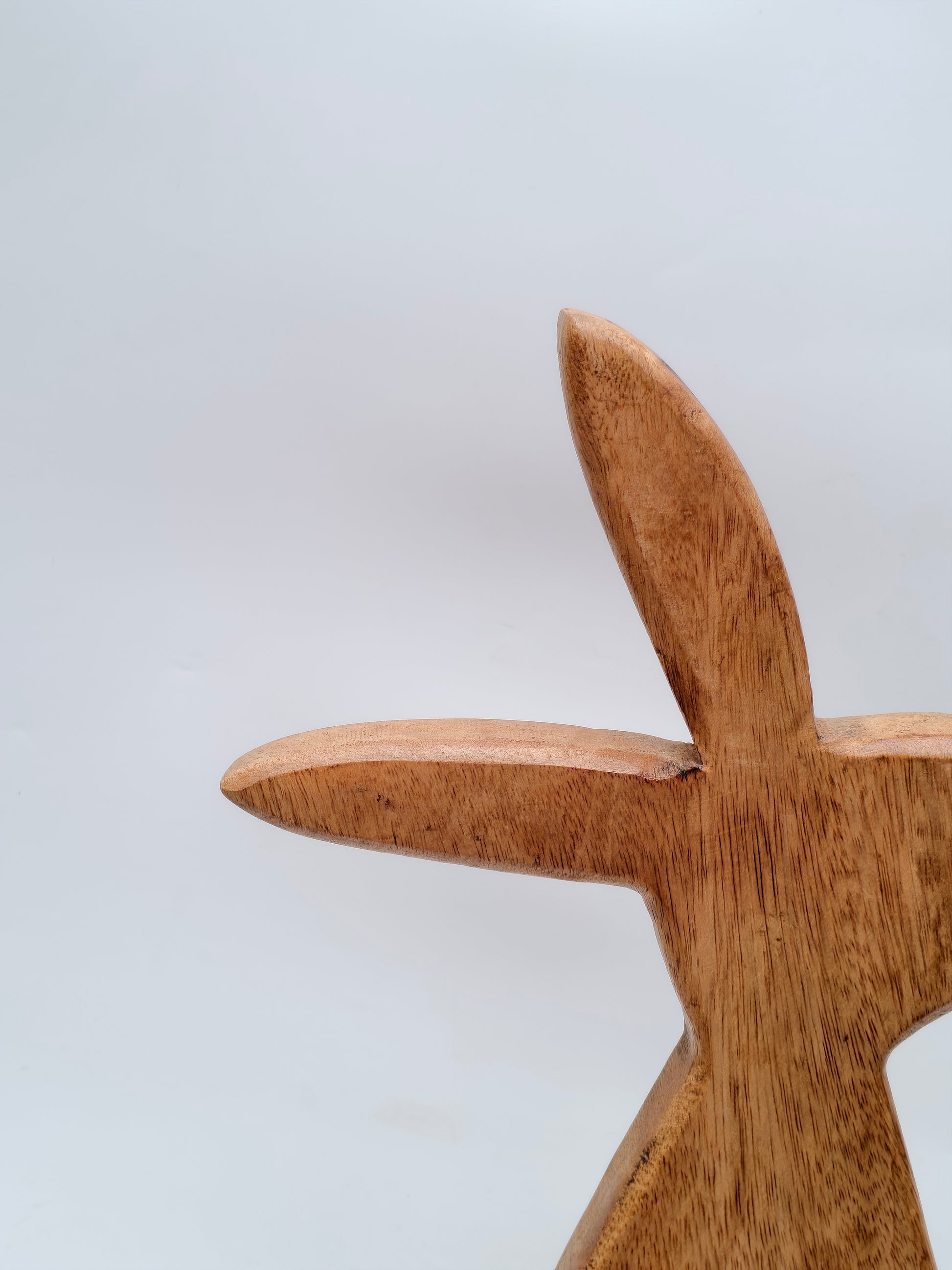 Tall Wooden Bunny Figurine – Handcrafted Rustic Home Decor