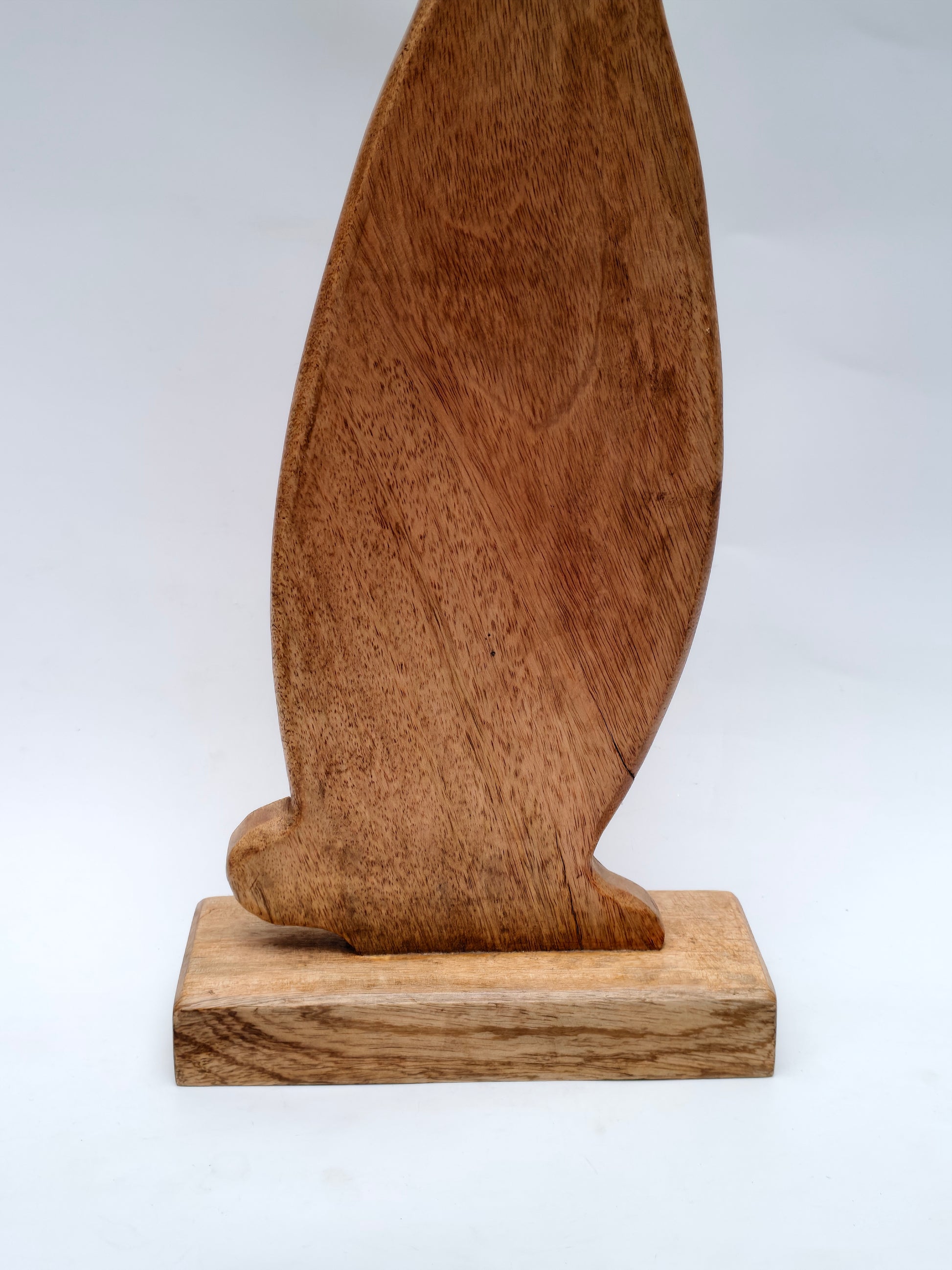 Tall Wooden Bunny Figurine – Handcrafted Rustic Home Decor