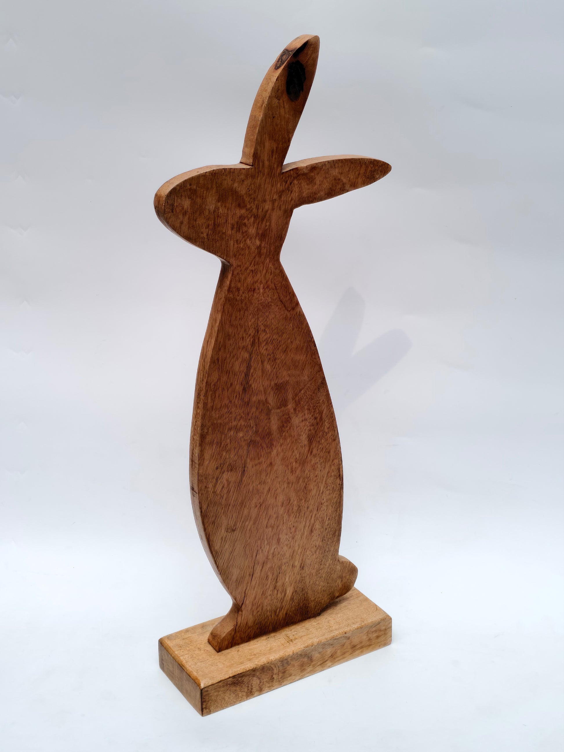 Tall Wooden Bunny Figurine – Handcrafted Rustic Home Decor