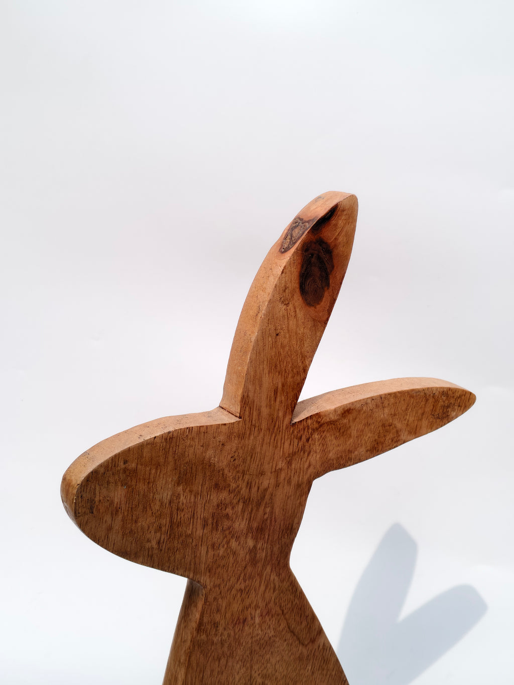 Tall Wooden Bunny Figurine – Handcrafted Rustic Home Decor