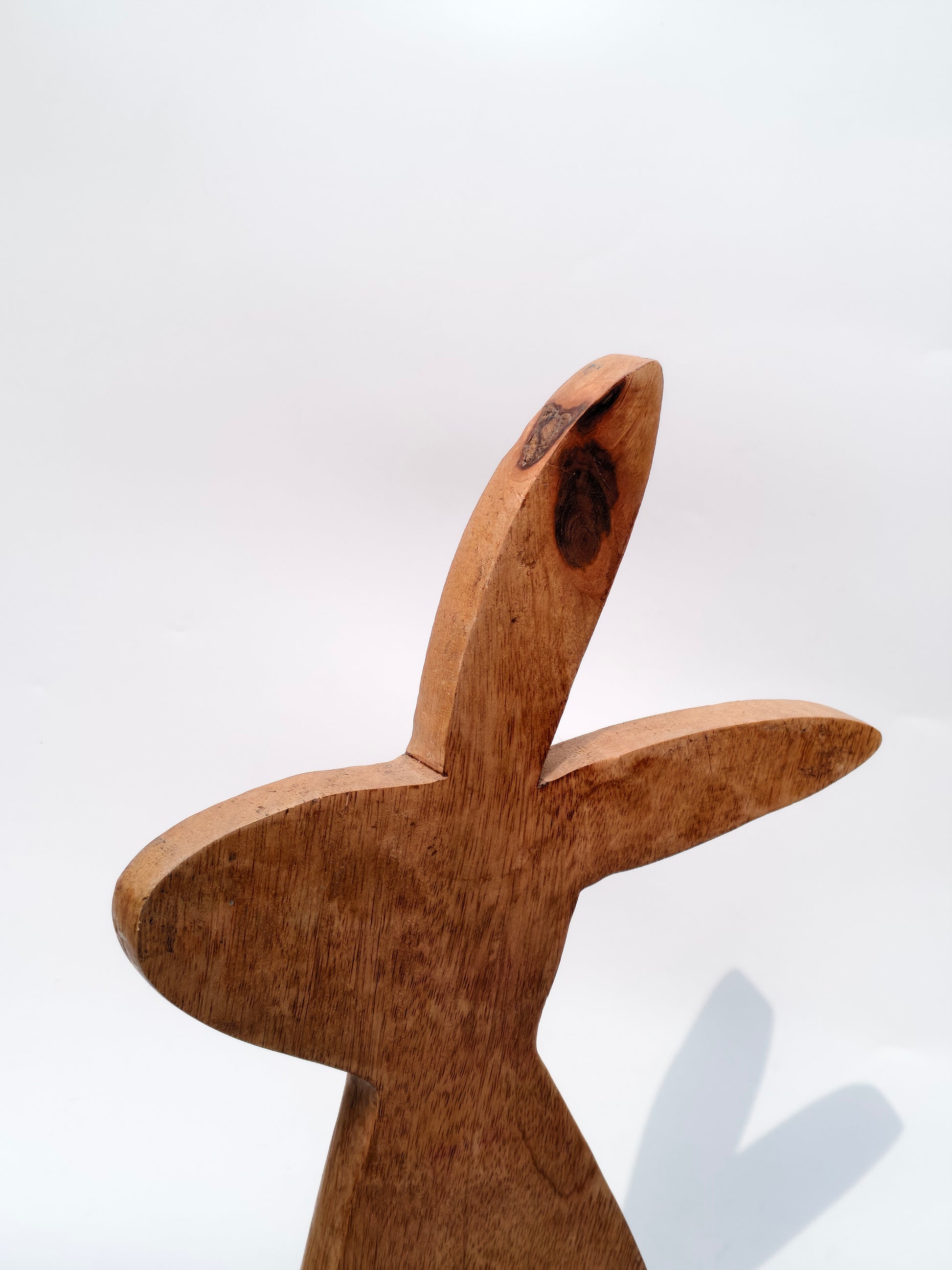 Tall Wooden Bunny Figurine – Handcrafted Rustic Home Decor