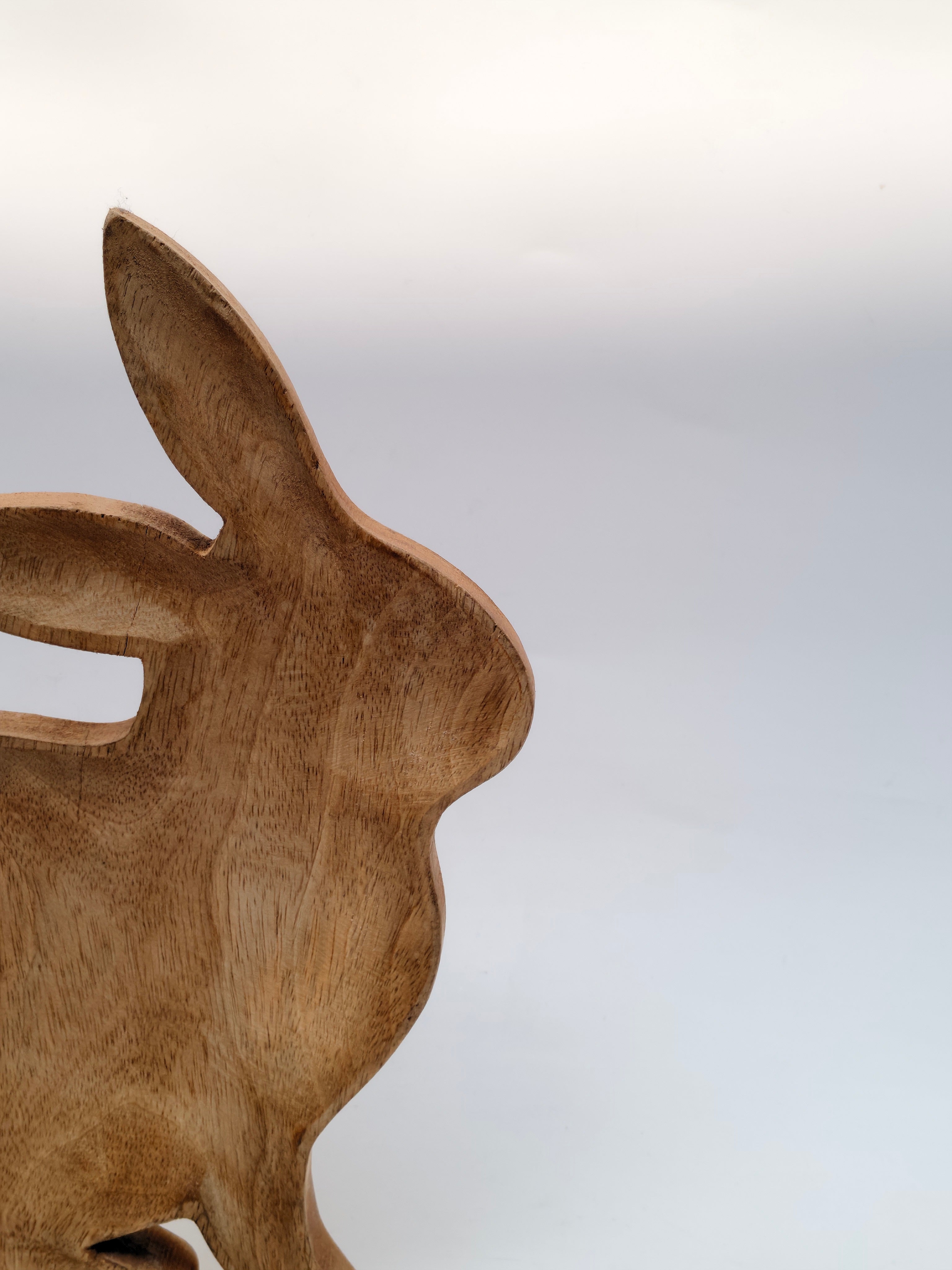 Handcrafted Wooden Bunny-Shaped Platter