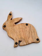 Wooden Bunny-Shaped Platter