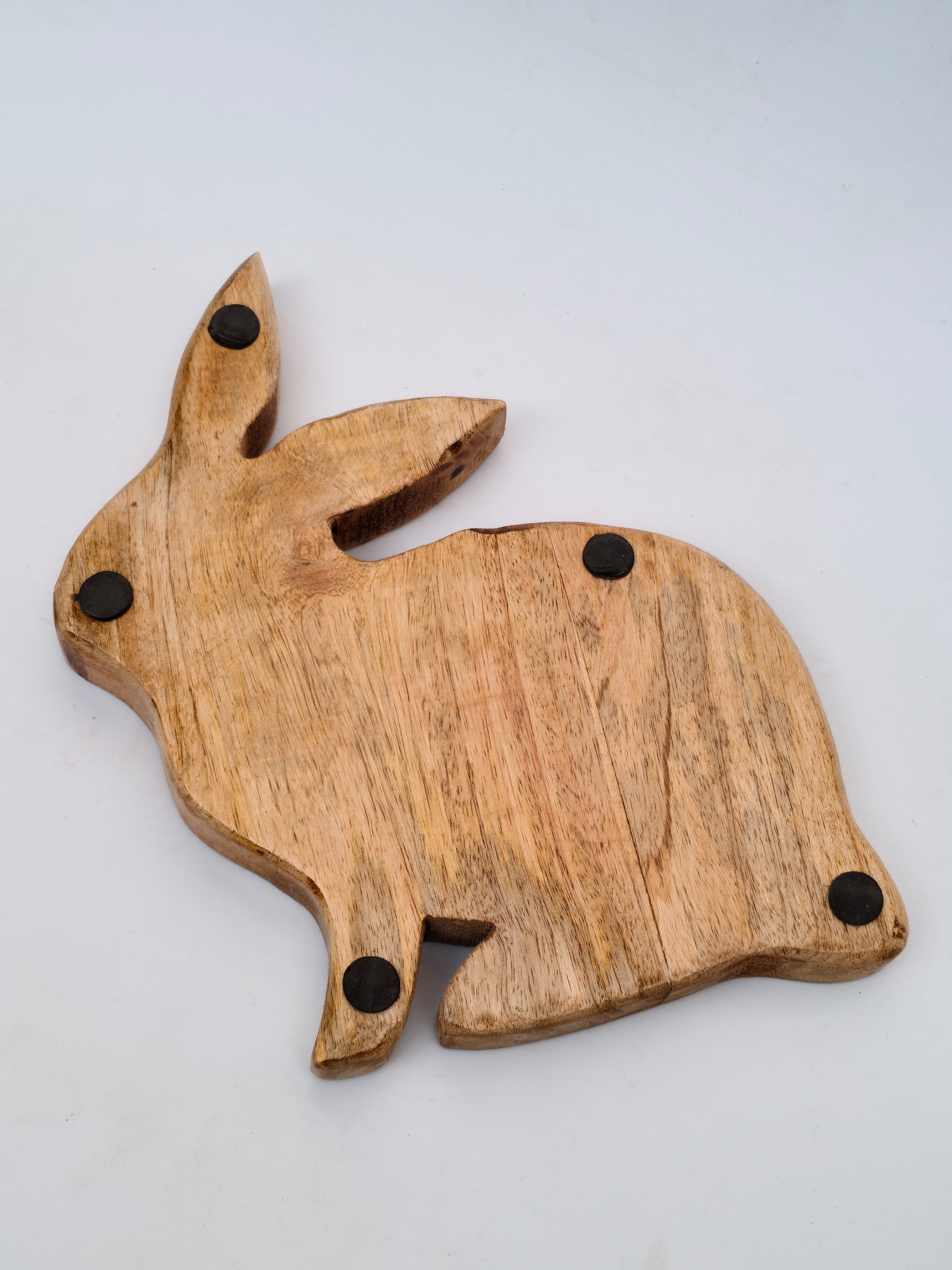 Handcrafted Wooden Bunny-Shaped Platter
