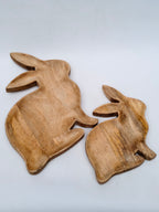 Wooden Bunny-Shaped Platter