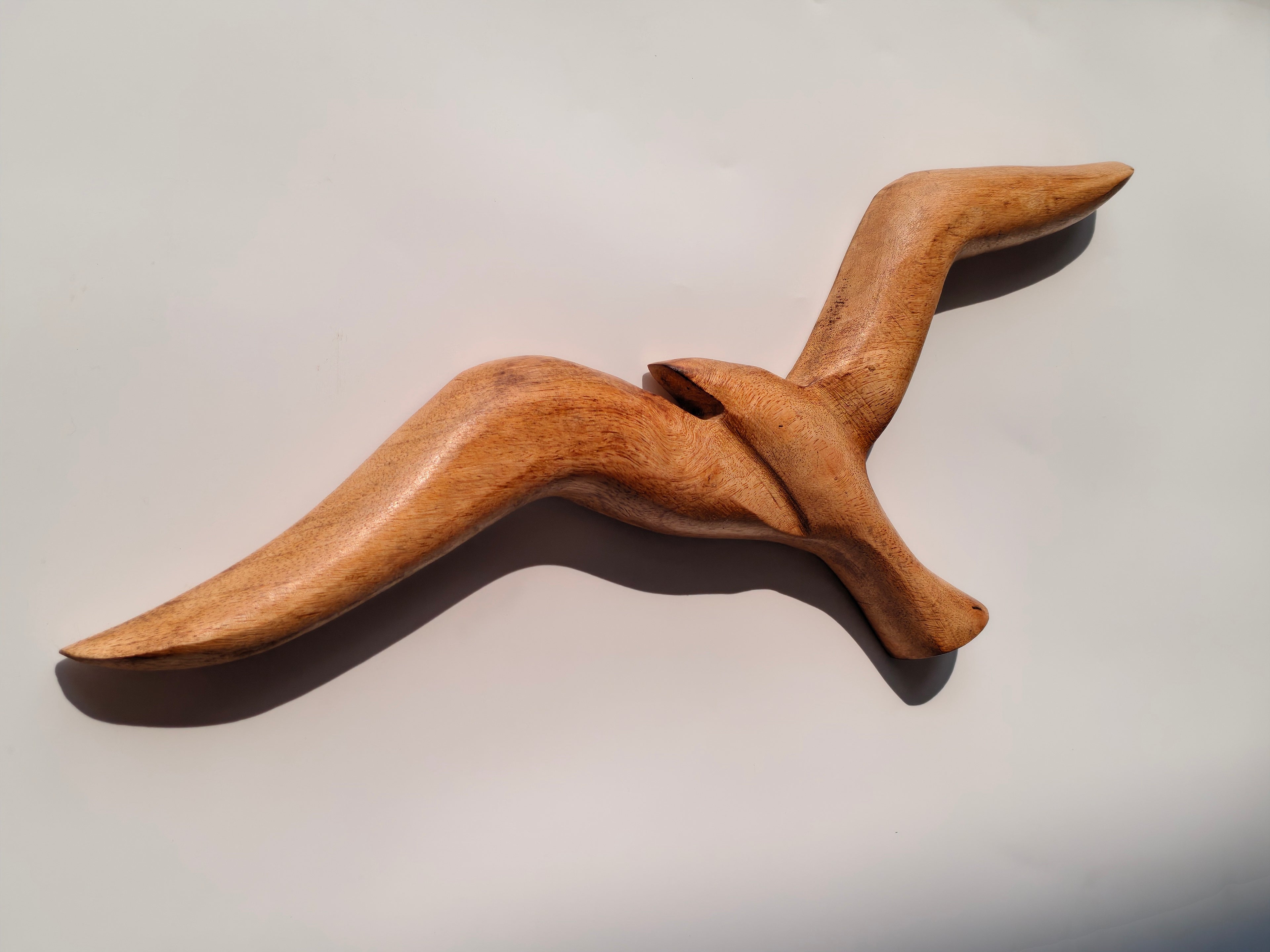 Handcrafted Wooden Bird Wall Art – Minimalist Natural Decor