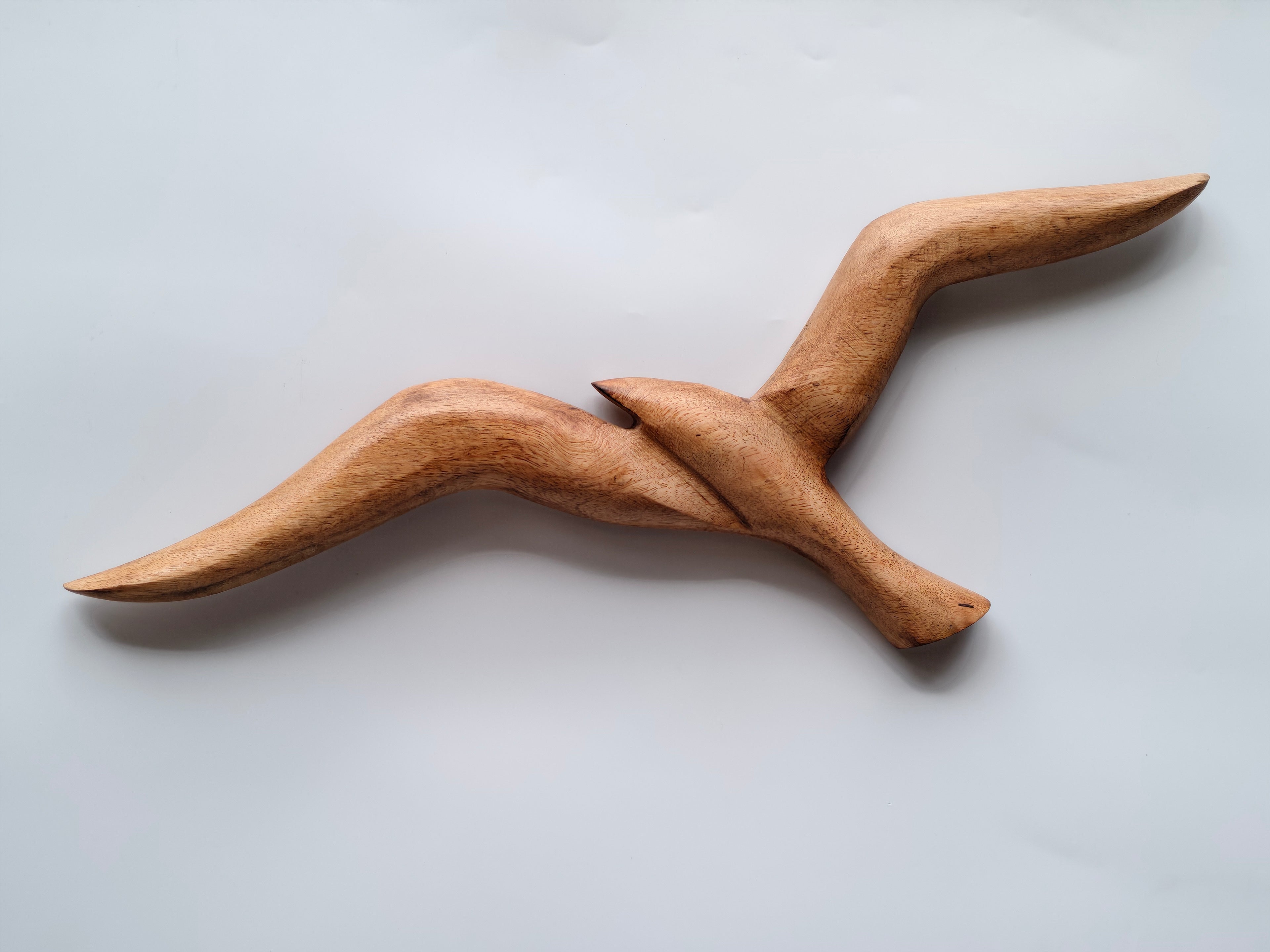 Handcrafted Wooden Bird Wall Art – Minimalist Natural Decor