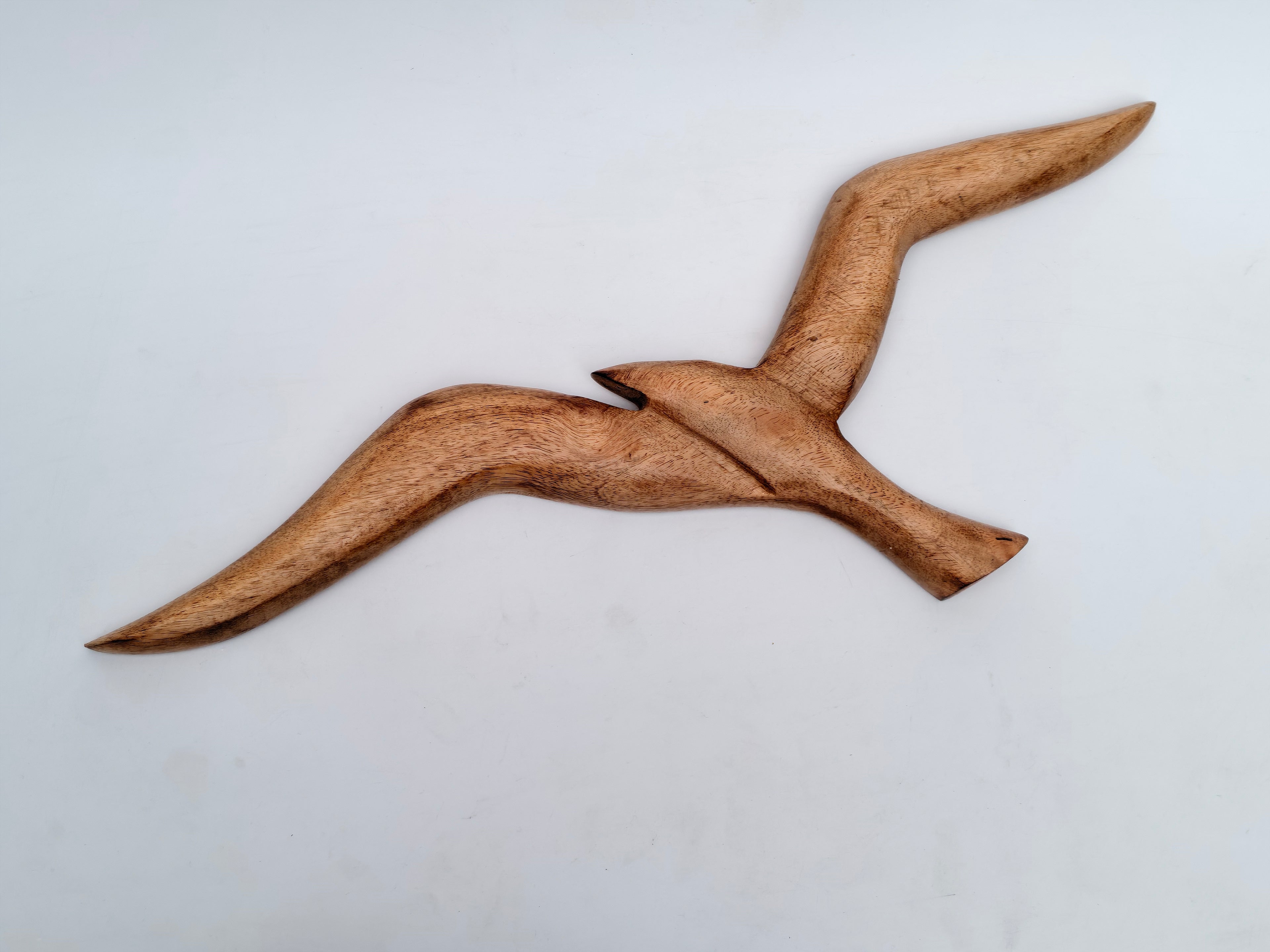Handcrafted Wooden Bird Wall Art – Minimalist Natural Decor