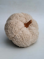 Plush Cream Sherpa Fabric Pumpkin Decor