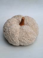 Plush Cream Sherpa Fabric Pumpkin Decor