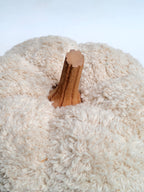 Plush Cream Sherpa Fabric Pumpkin Decor