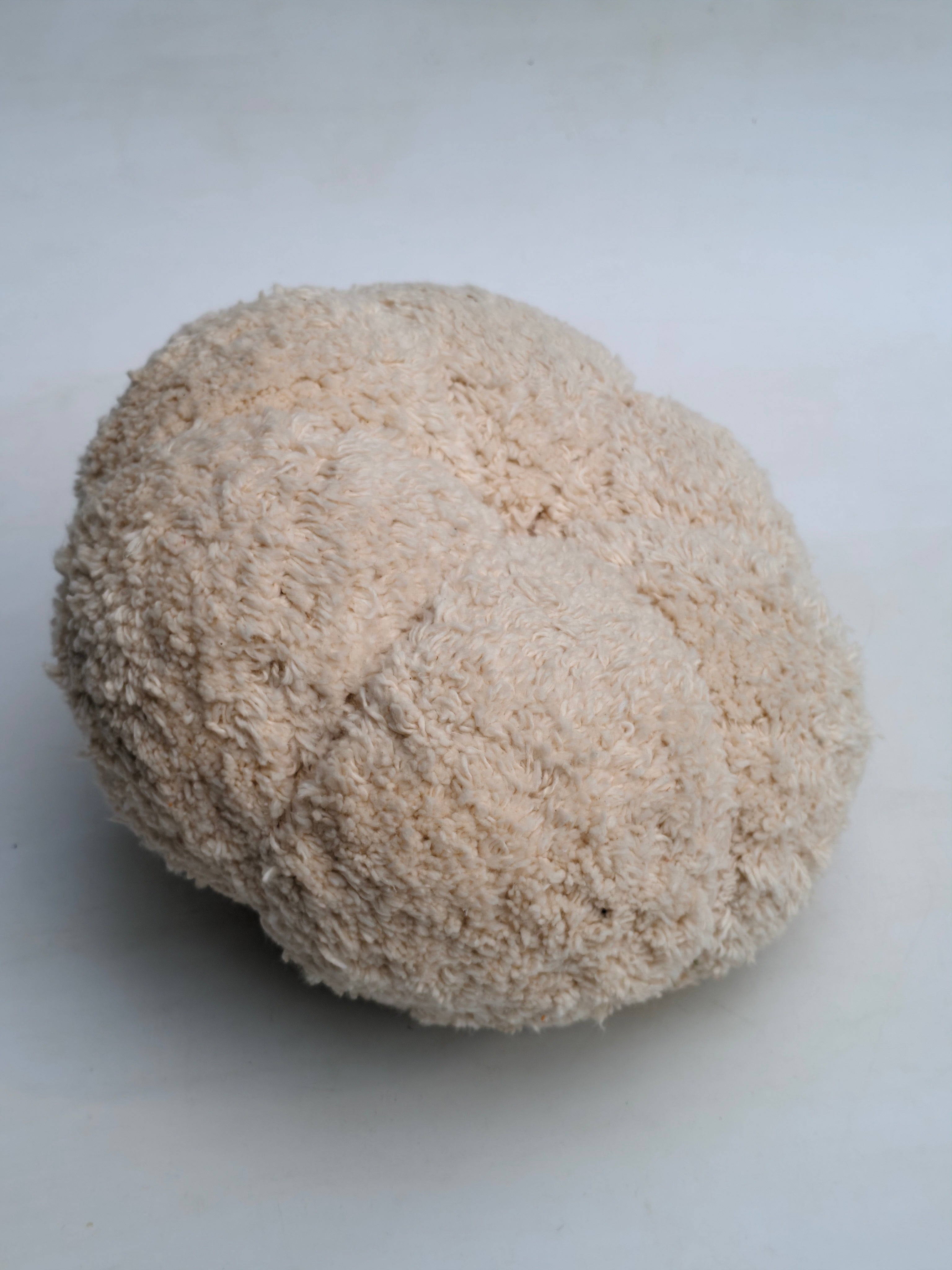 Plush Cream Sherpa Fabric Pumpkin Decor