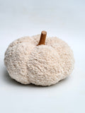 Plush Cream Sherpa Fabric Pumpkin Decor