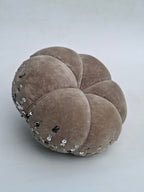 Handcrafted Velvet Pumpkin with Silver Sequin Embellishments