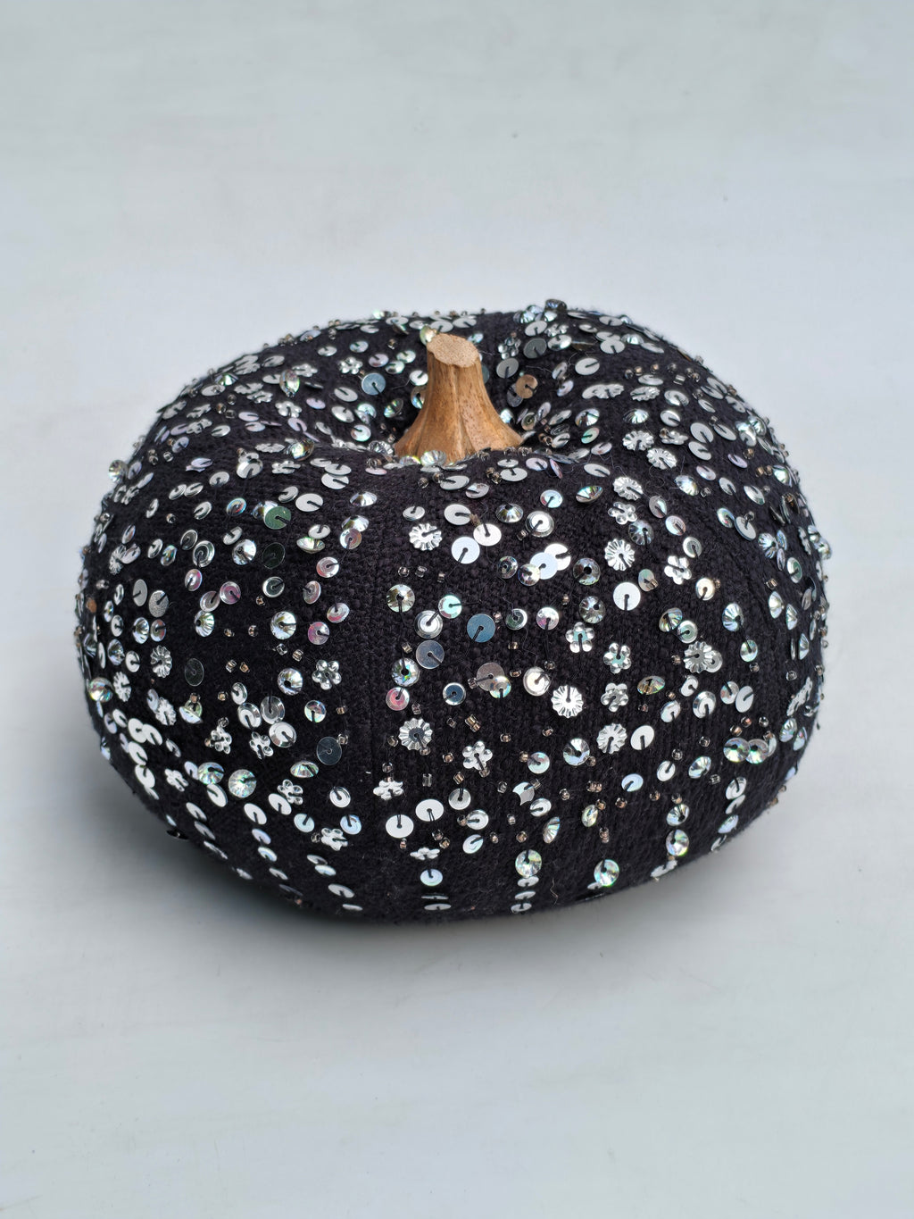 Black Sequin Pumpkin Décor – Sparkling Halloween Accent