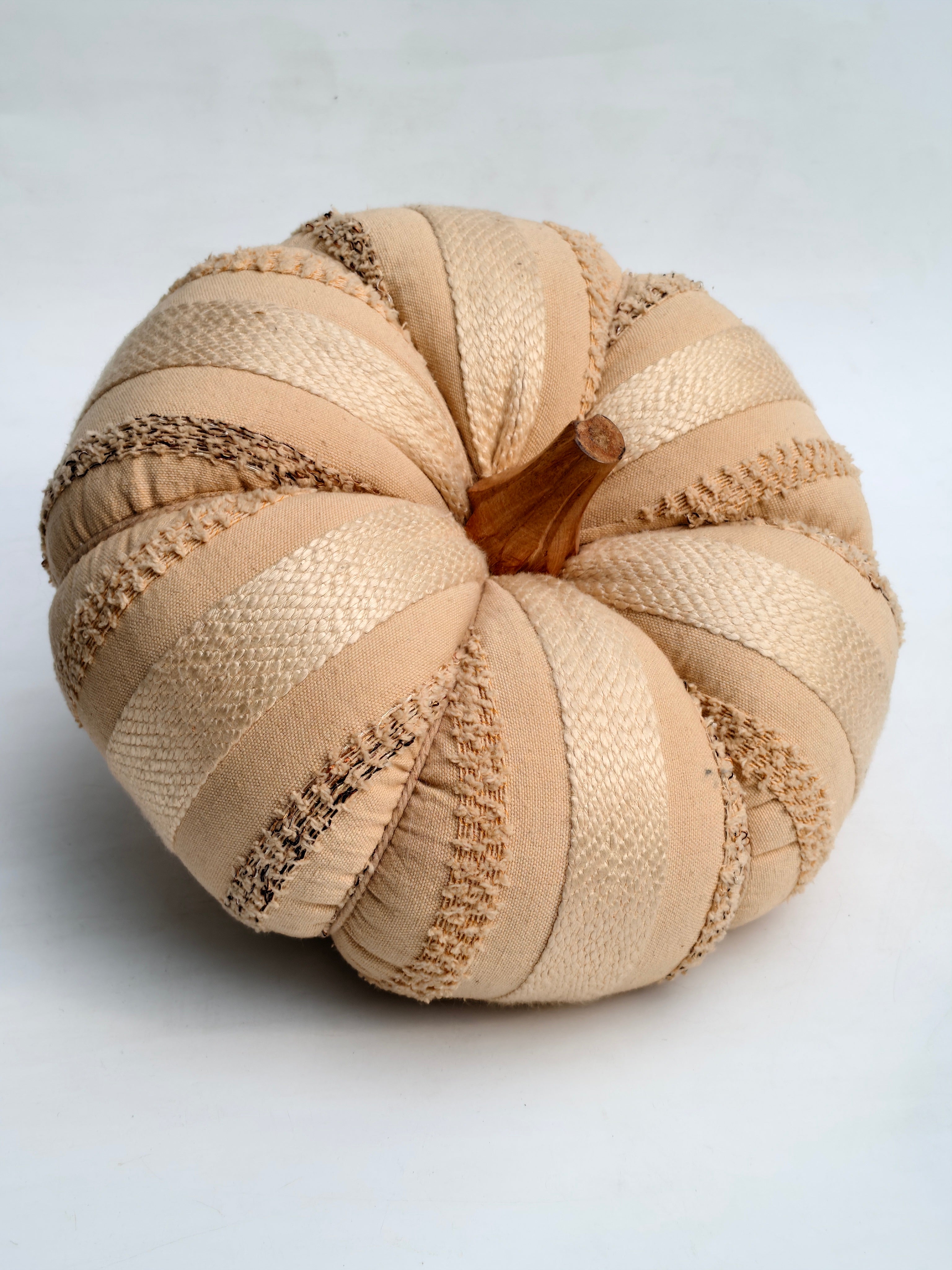 Handcrafted Fabric Pumpkin – Rustic Beige Home Décor