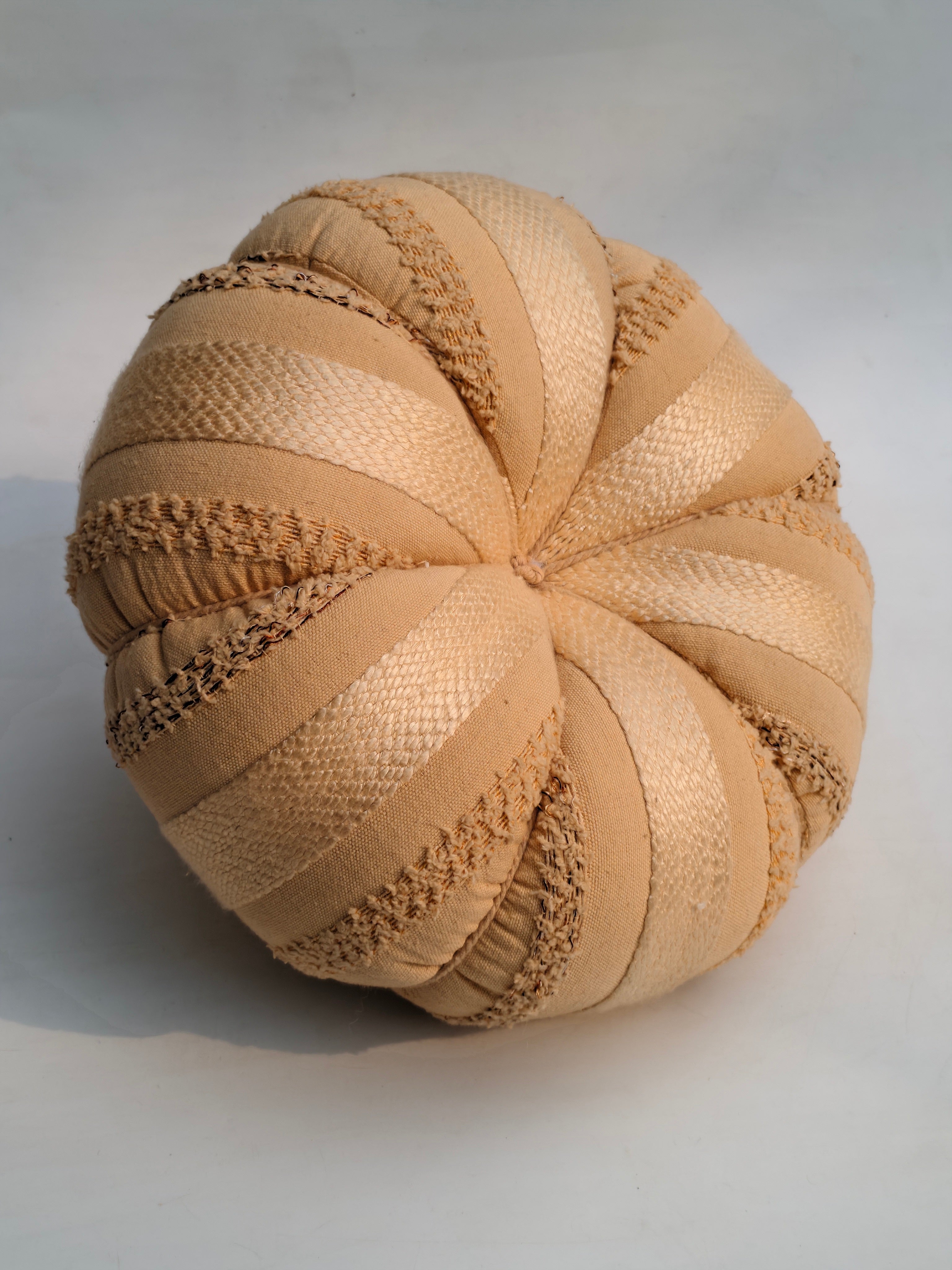 Handcrafted Fabric Pumpkin – Rustic Beige Home Décor