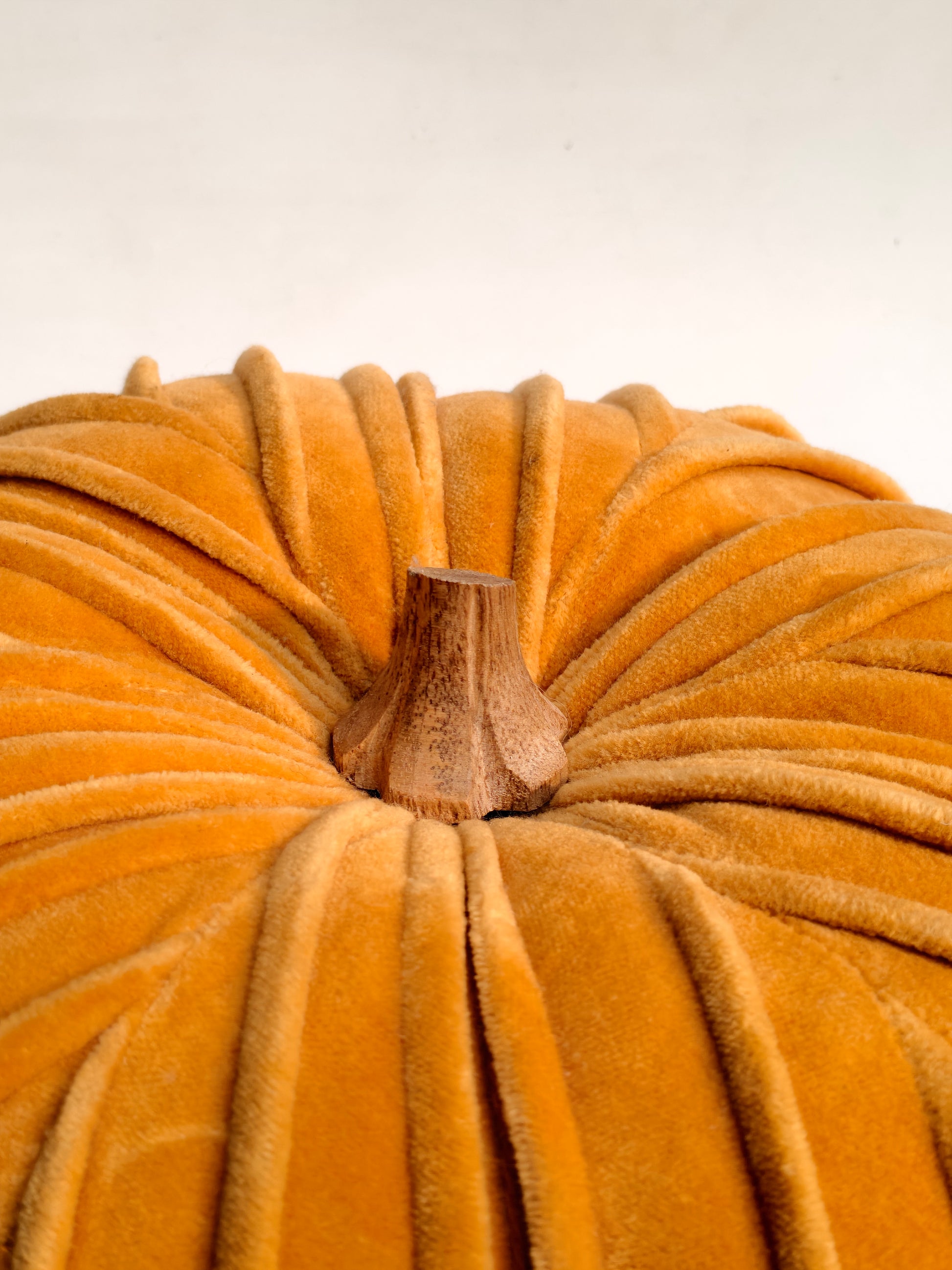 Velvet Pumpkin Décor – Mustard Orange