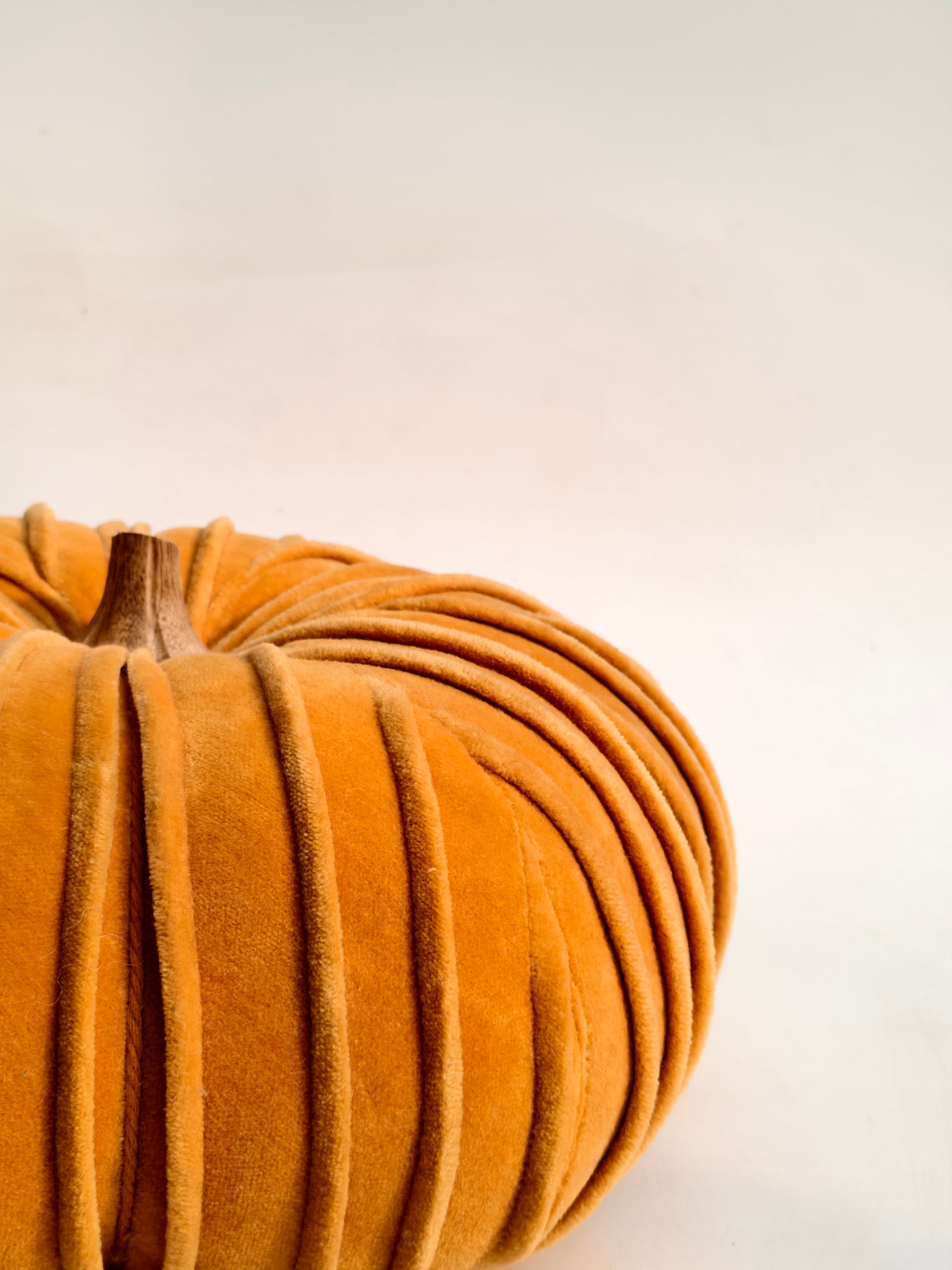 Velvet Pumpkin Décor – Mustard Orange