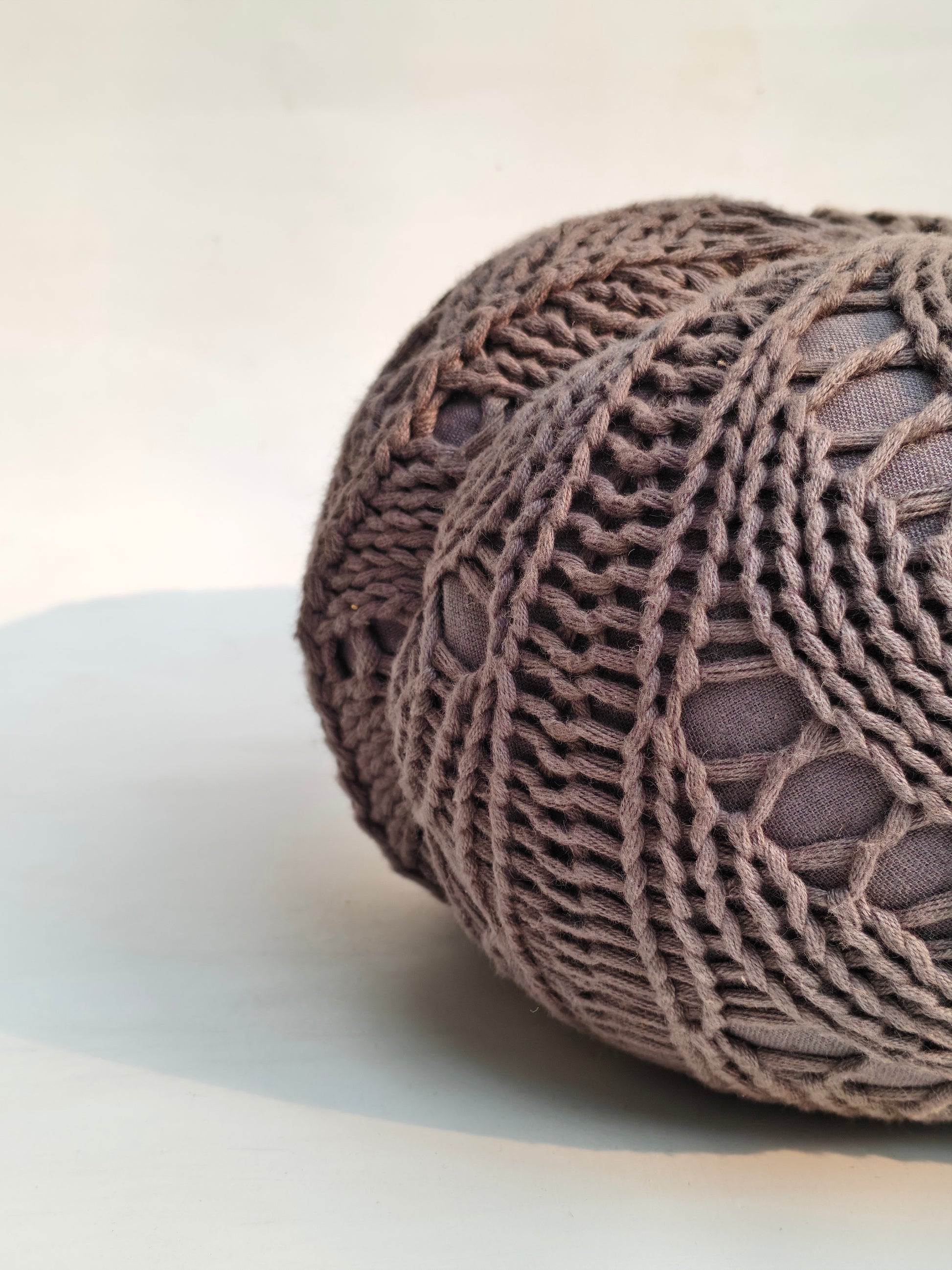 Knitted Fabric Pumpkin Décor – Taupe