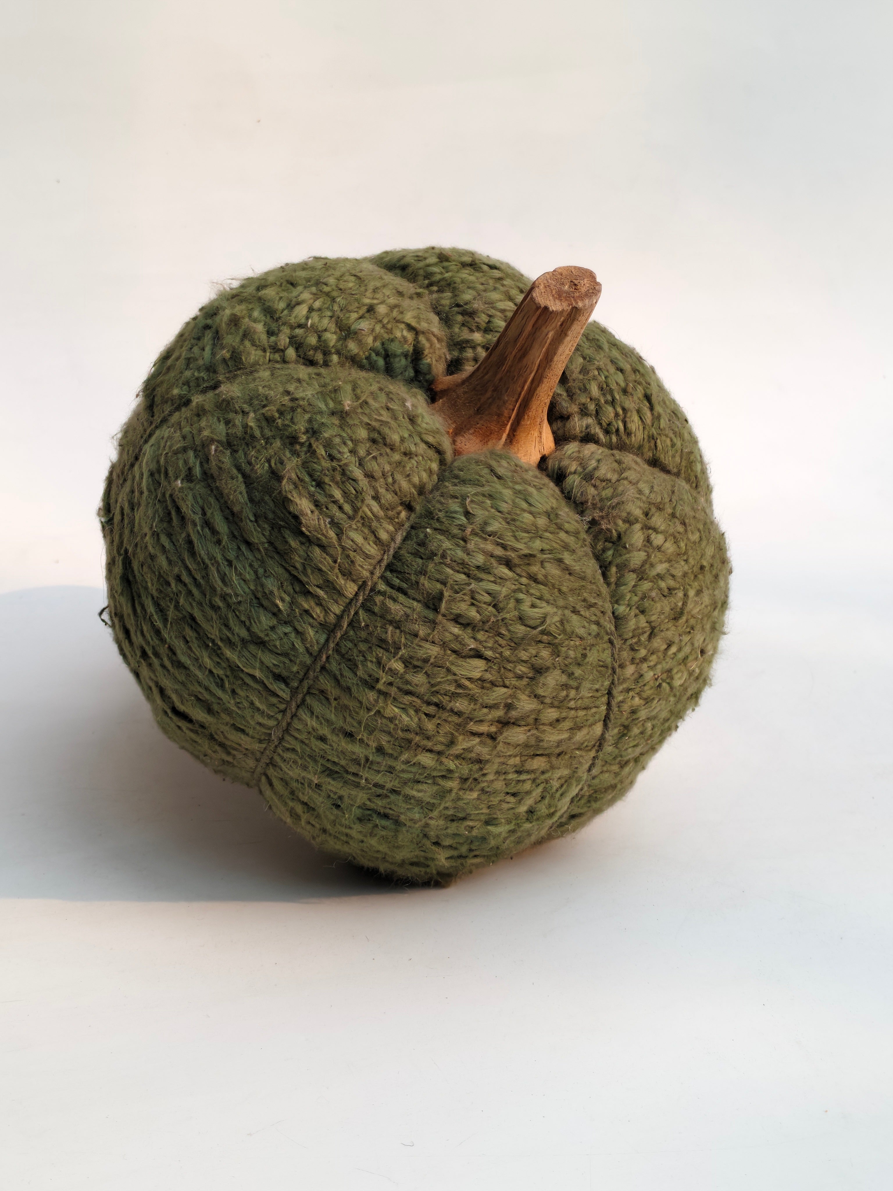 Handcrafted Pumpkin Décor – Olive Green