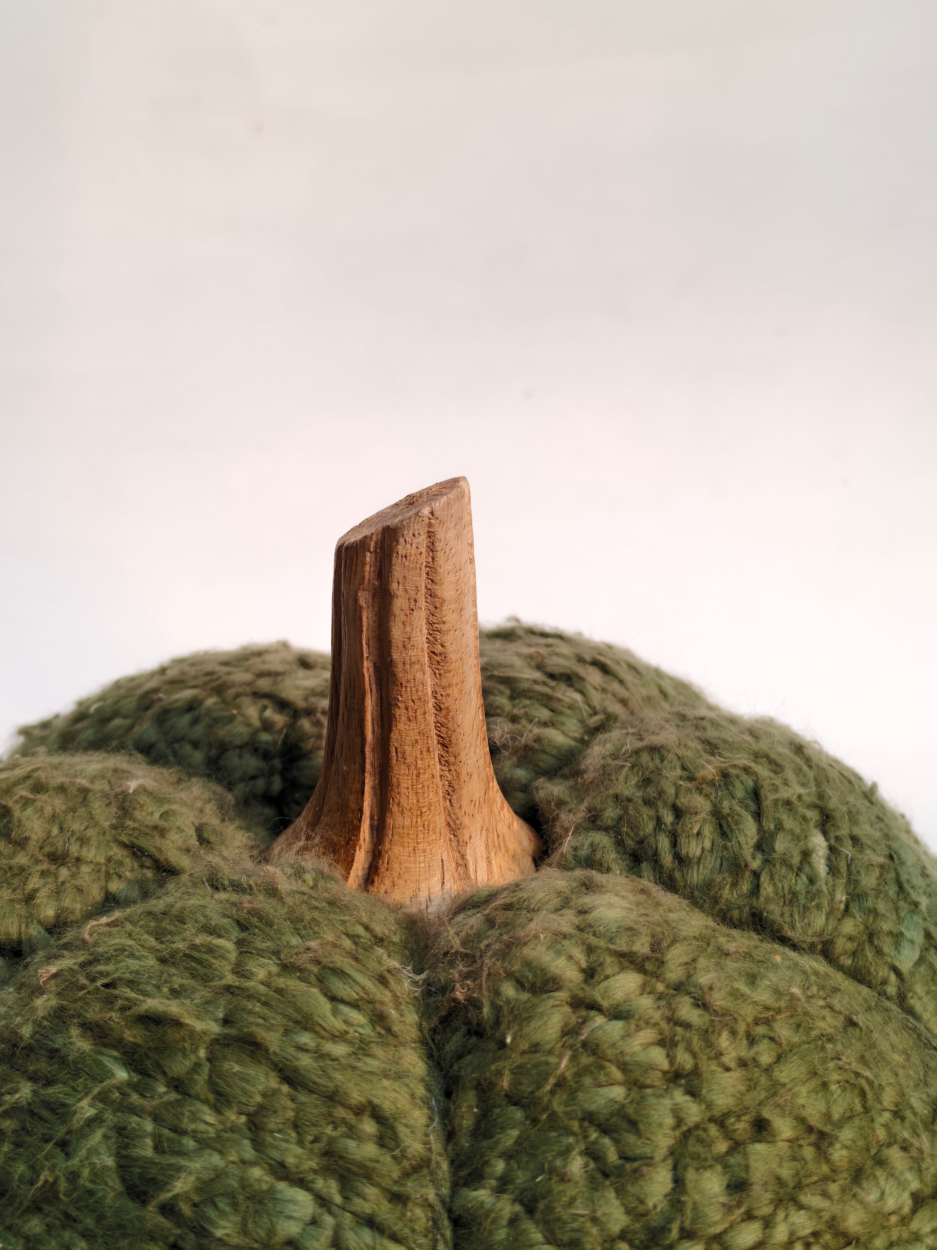 Handcrafted Pumpkin Décor – Olive Green
