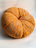 Extra-Large Speckled Fabric Pumpkin with Wooden Stem