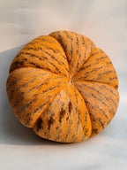 Extra-Large Speckled Fabric Pumpkin with Wooden Stem