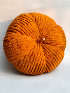 Extra-Large Plush Orange Pumpkin with Wooden Stem