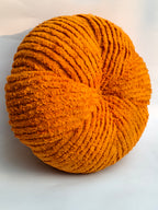 Extra-Large Plush Orange Pumpkin with Wooden Stem